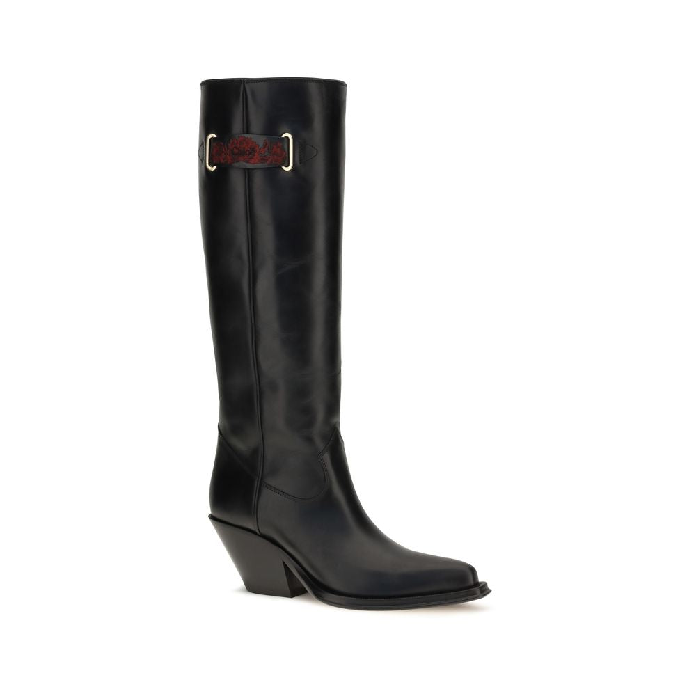 Chloé Black Calf Leather Bos Taurus Over The Knee Chloé
