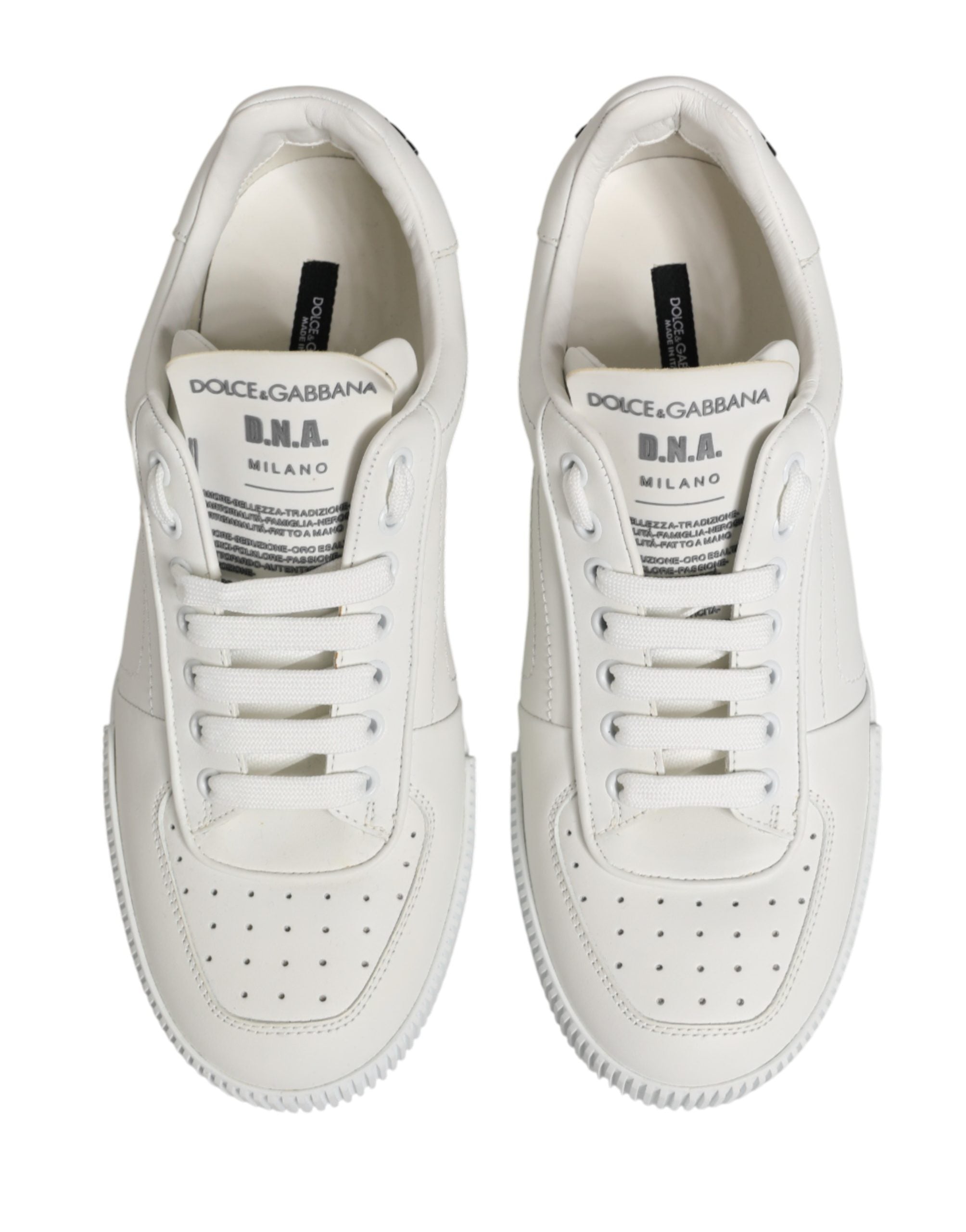 Dolce & Gabbana White Miami Leather Low Top Men Sneakers Shoes Dolce & Gabbana