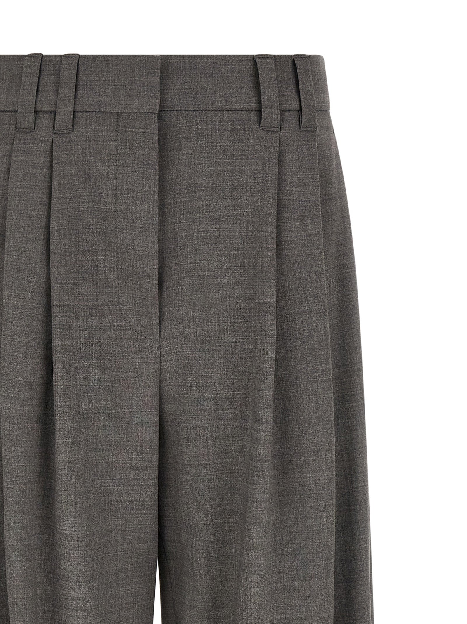 Brunello Cucinelli Gray Virgin Wool Cropped Pants Brunello Cucinelli
