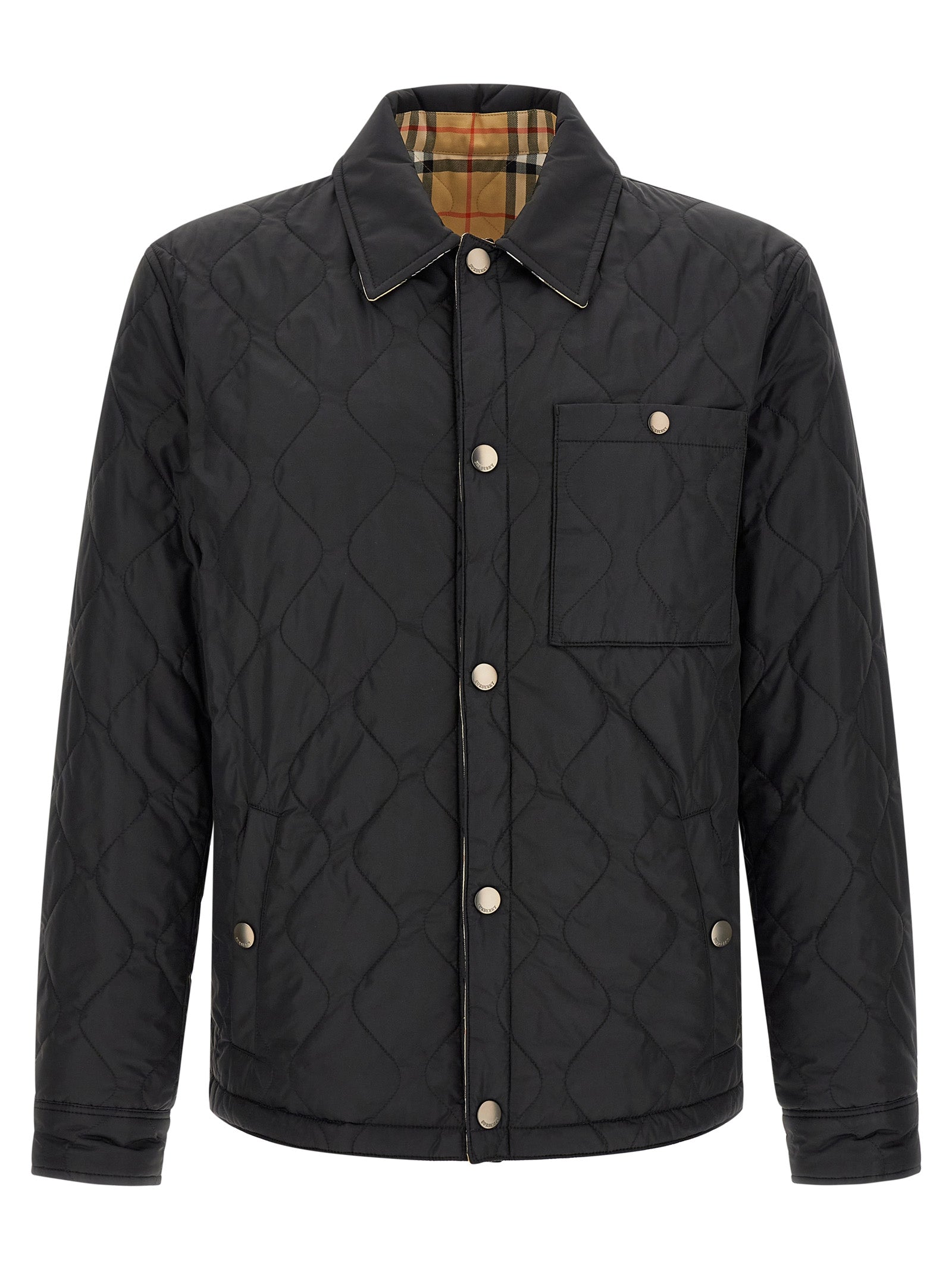 Burberry Black Polyamide Full-Length Jacket Burberry
