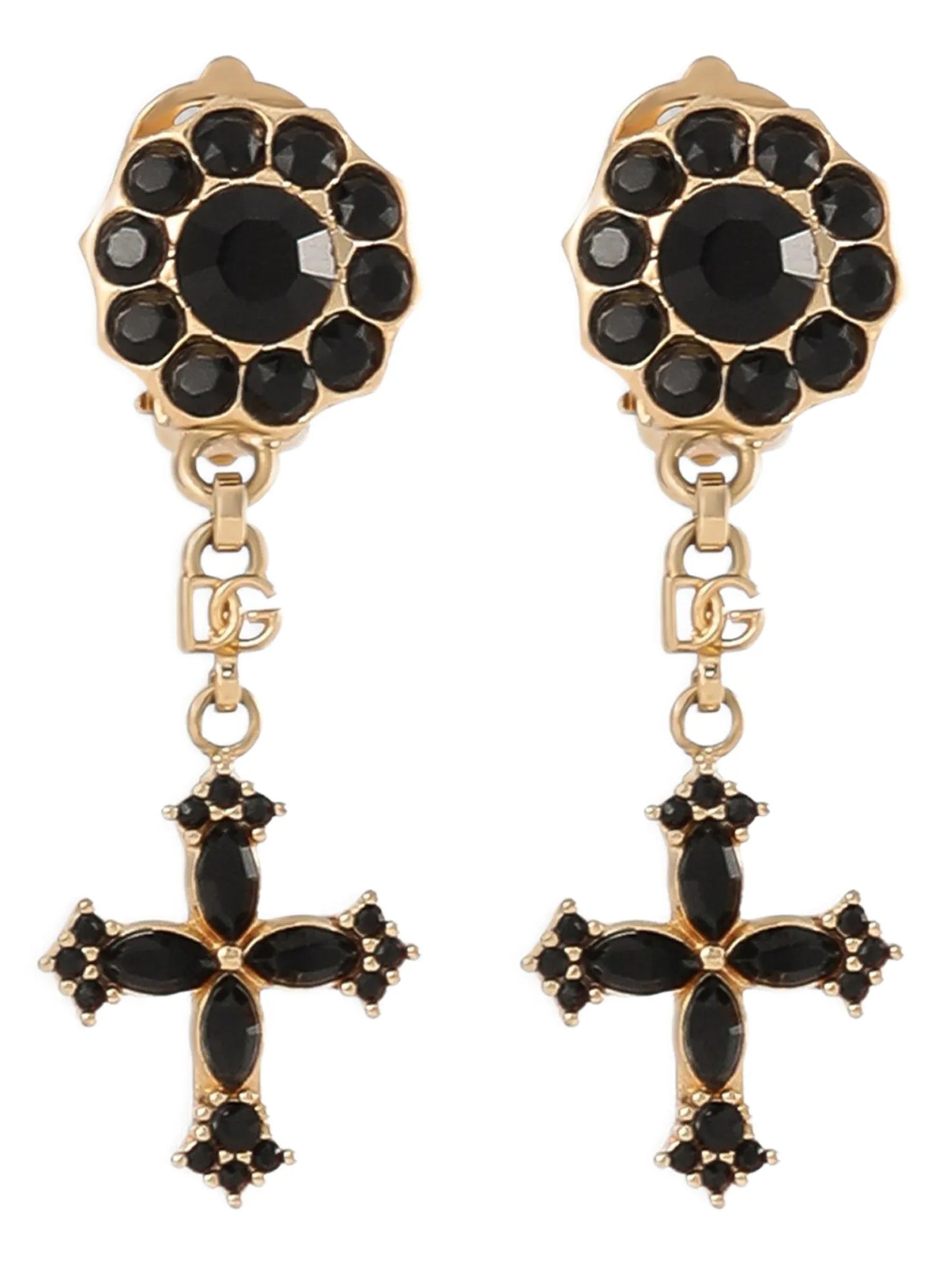Dolce & Gabbana Black Brass Earrings Dolce & Gabbana