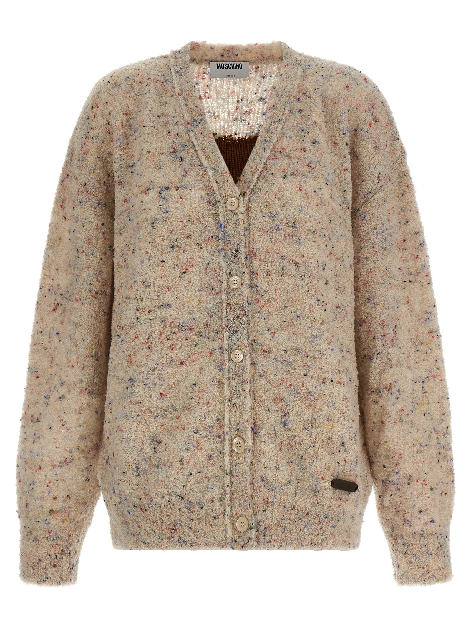 Moschino Beige Virgin Wool Cardigan Moschino