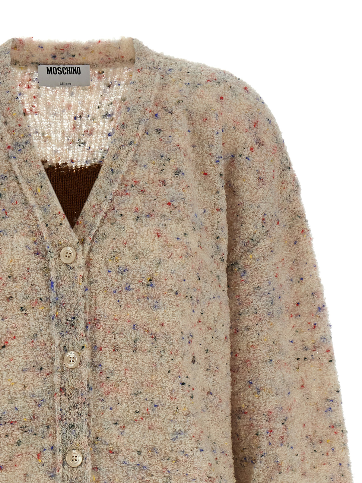 Moschino Beige Virgin Wool Cardigan Moschino