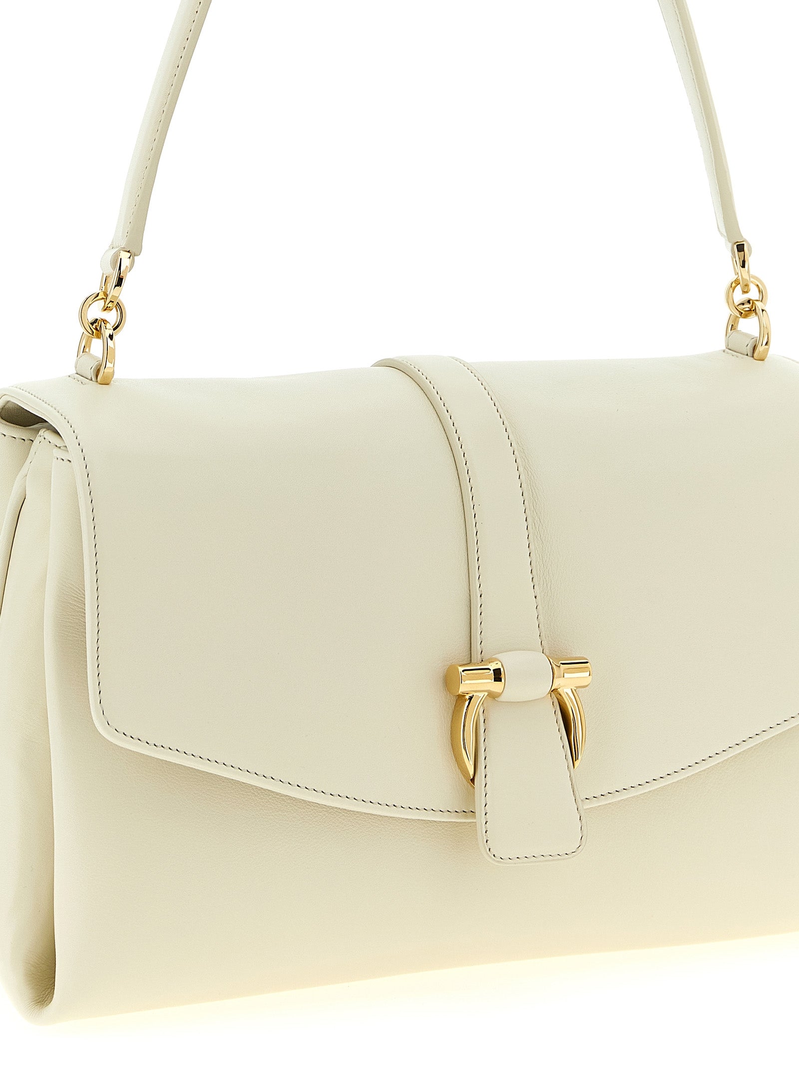 Ferragamo White Calfskin Shoulder Bag Ferragamo