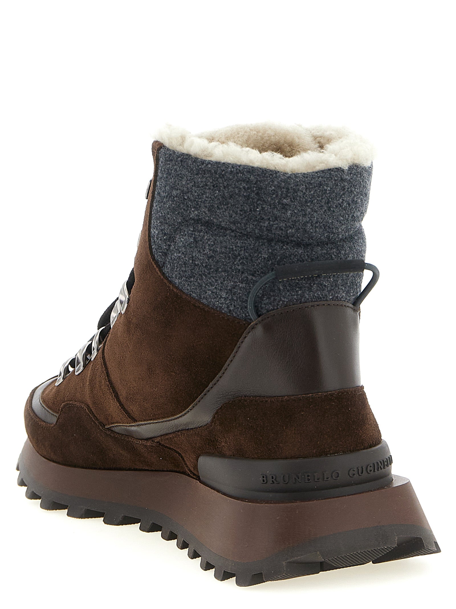 Brunello Cucinelli Brown Calfskin Ankle Boots Brunello Cucinelli