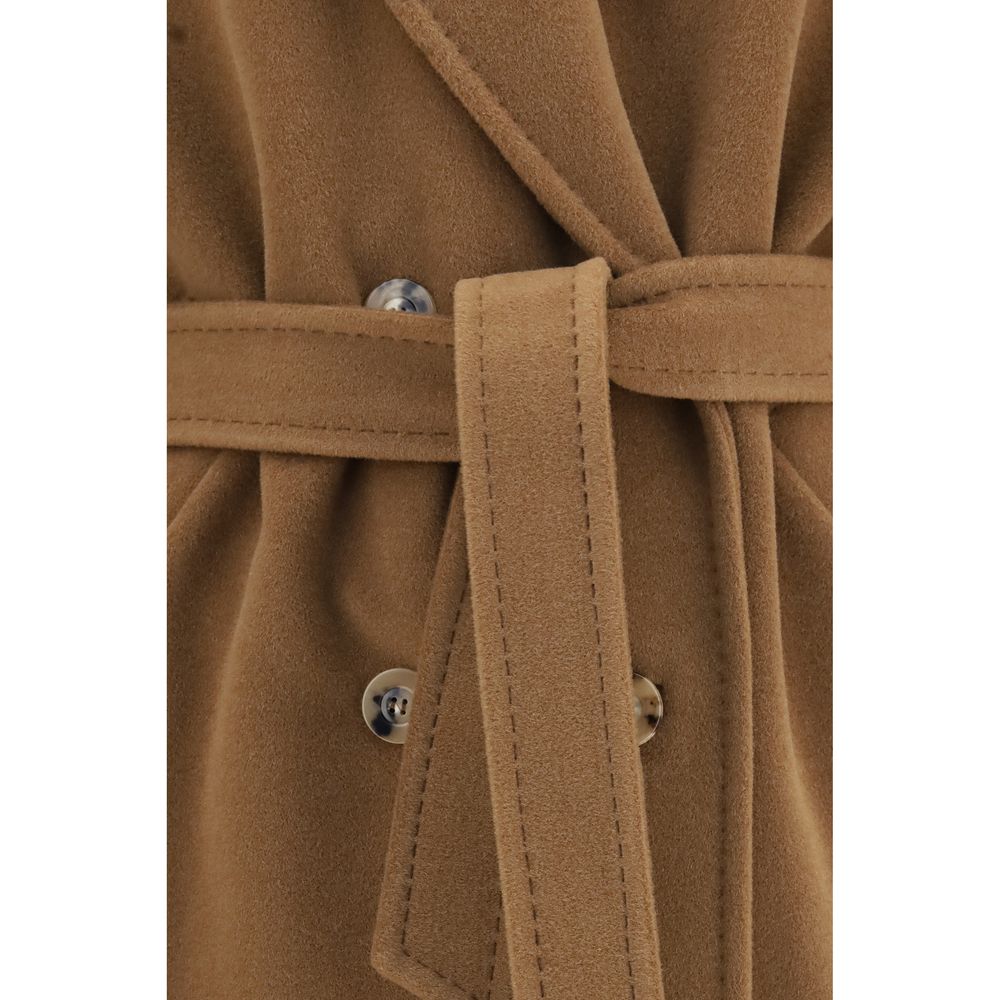 Max Mara Brown Wool Oves Aries Coat Max Mara