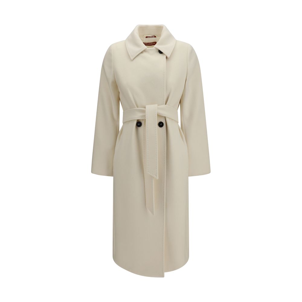 Max Mara White Wool Oves Aries Coat Max Mara