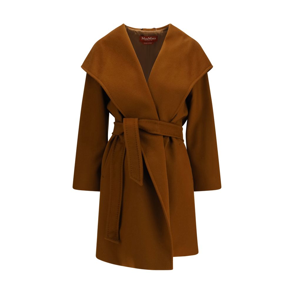 Max Mara Brown Wool Oves Aries Coat Max Mara