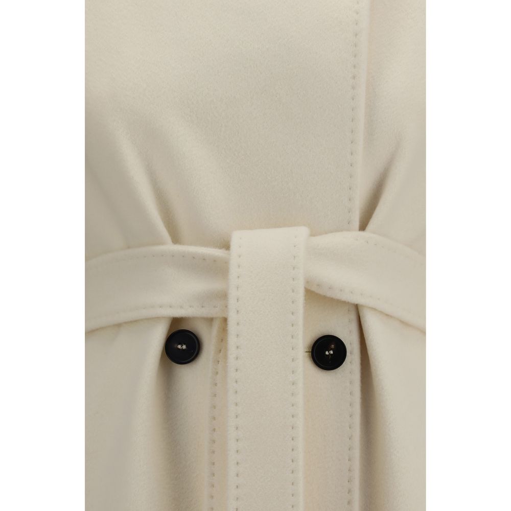 Max Mara White Wool Oves Aries Coat Max Mara