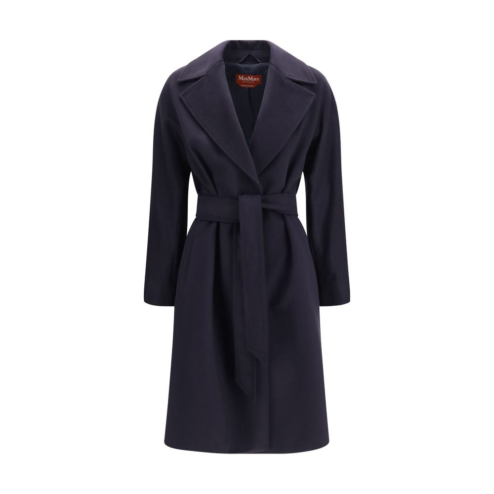 Max Mara Blue Wool Oves Aries Coat Max Mara