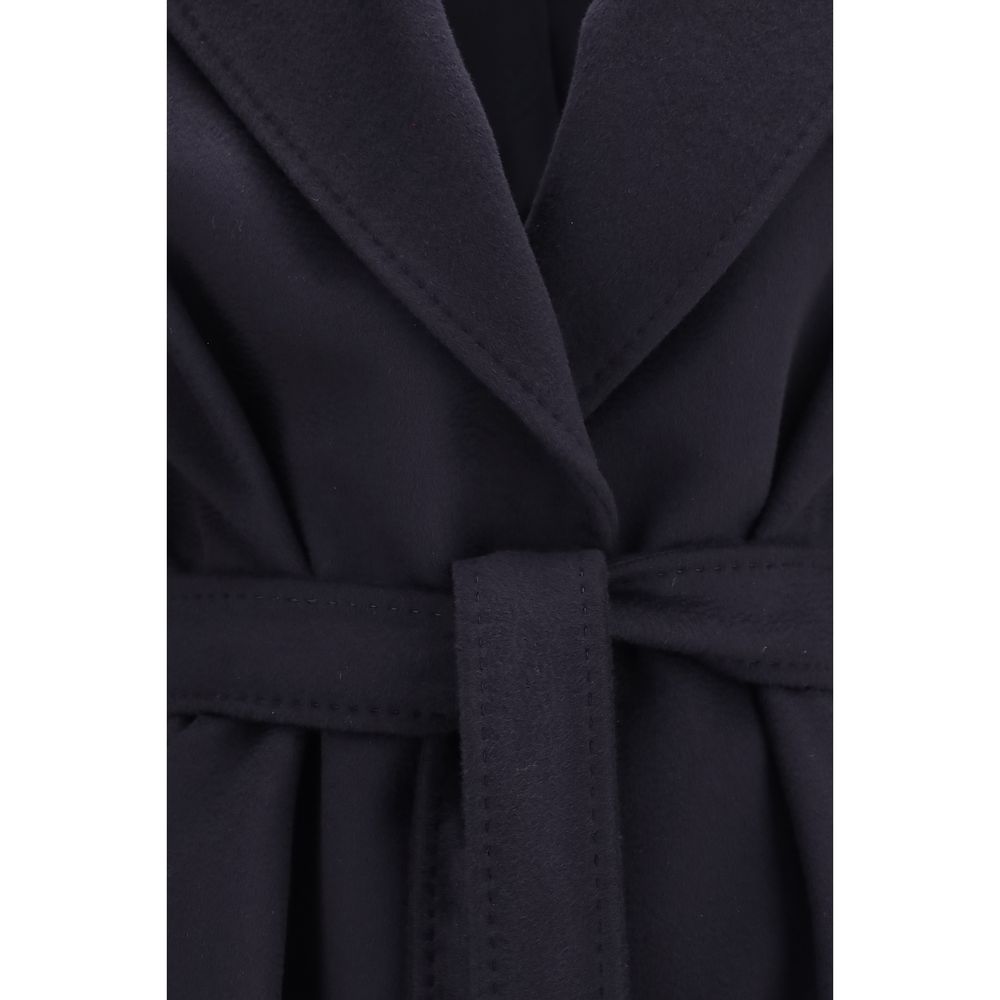 Max Mara Blue Wool Oves Aries Coat Max Mara