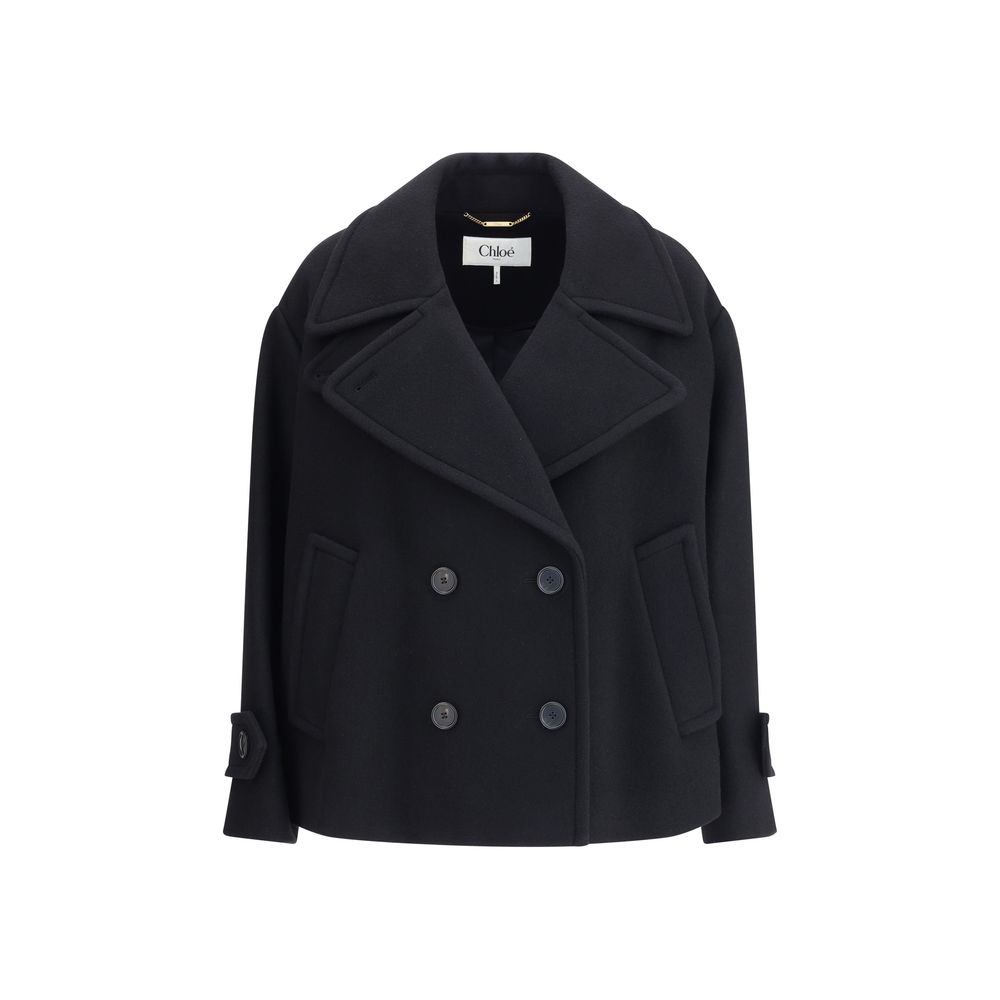 Chloé Black Wool Oves Aries Coat Chloé