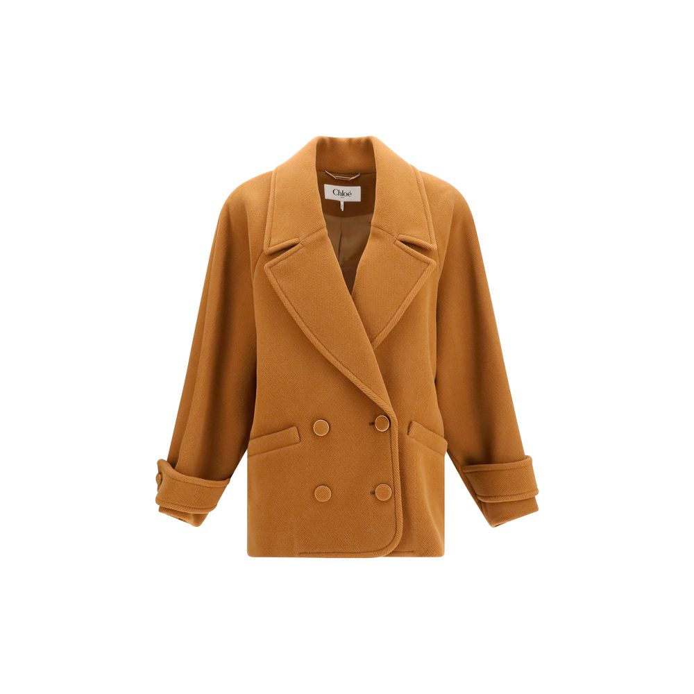 Chloé Brown Wool Oves Aries Coat Chloé