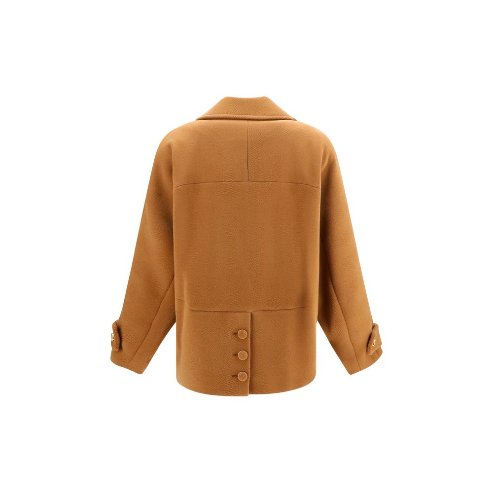 Chloé Brown Wool Oves Aries Coat Chloé