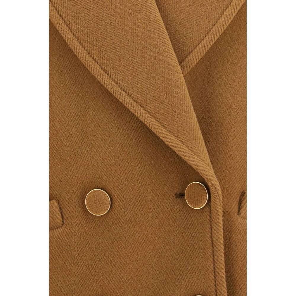 Chloé Brown Wool Oves Aries Coat Chloé