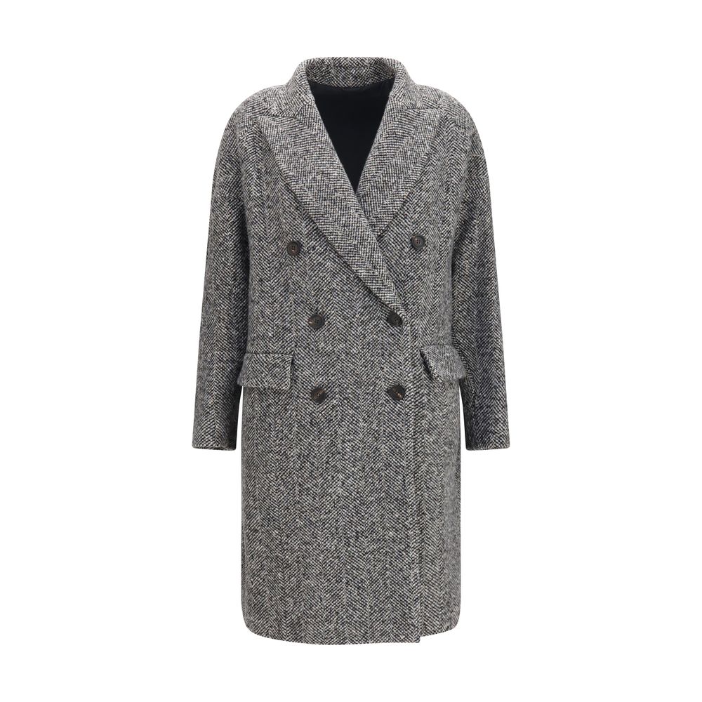 Brunello Cucinelli Gray Wool Oves Aries Coat Brunello Cucinelli