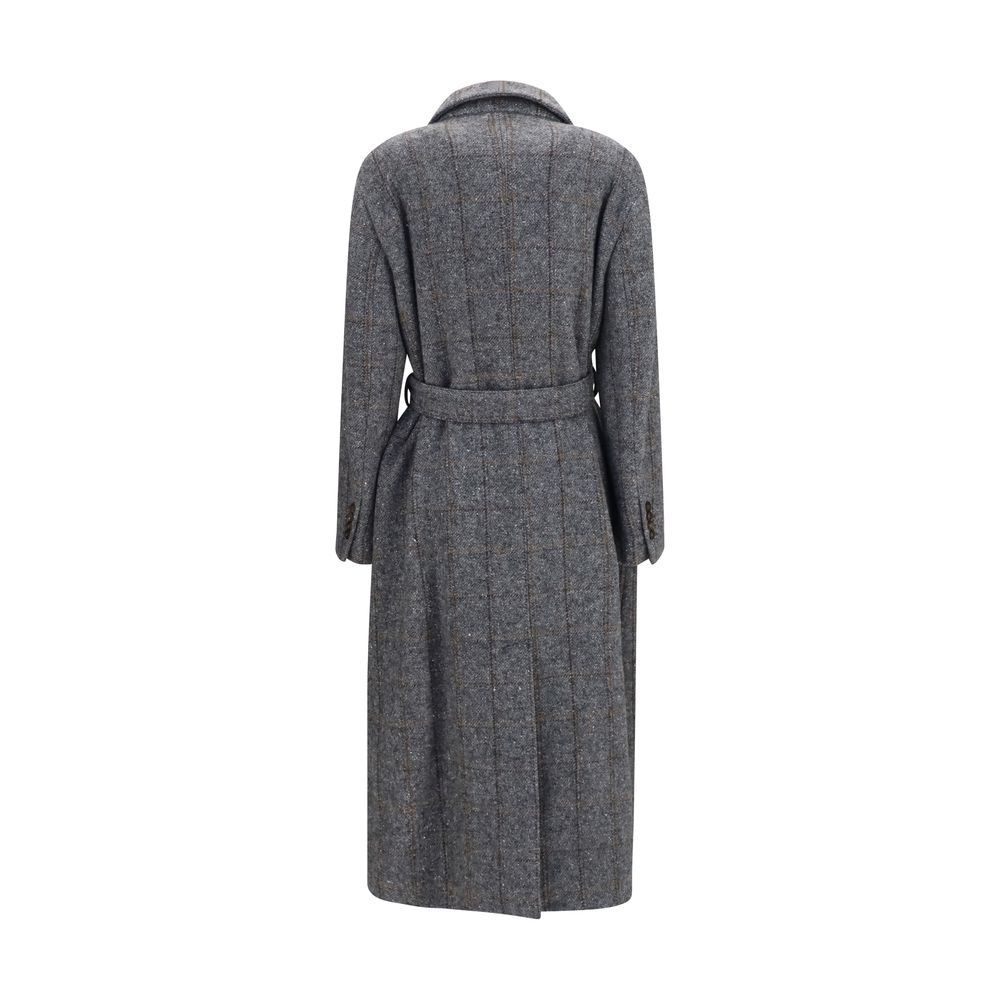Brunello Cucinelli Gray Alpaca Vicugna Pacos Coat Brunello Cucinelli