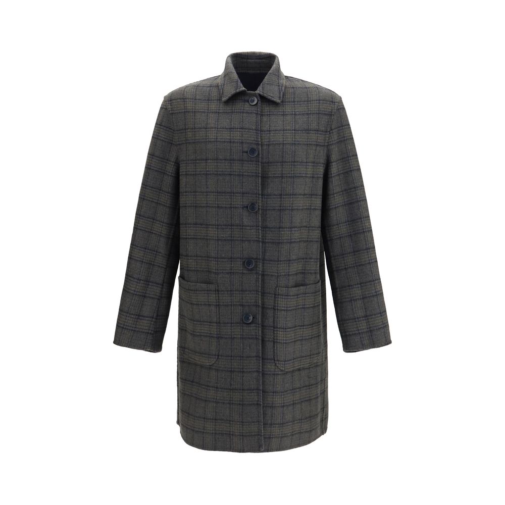 Etro Blue Wool Oves Aries Coat Etro