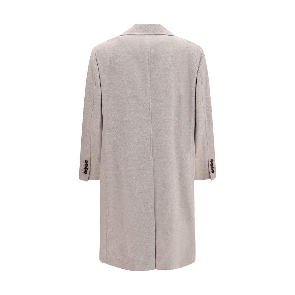 Brunello Cucinelli Beige Wool Oves Aries Coat Brunello Cucinelli