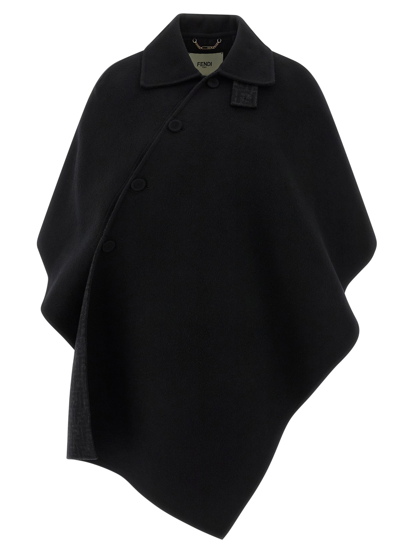 Fendi Black Virgin Wool Coat Fendi