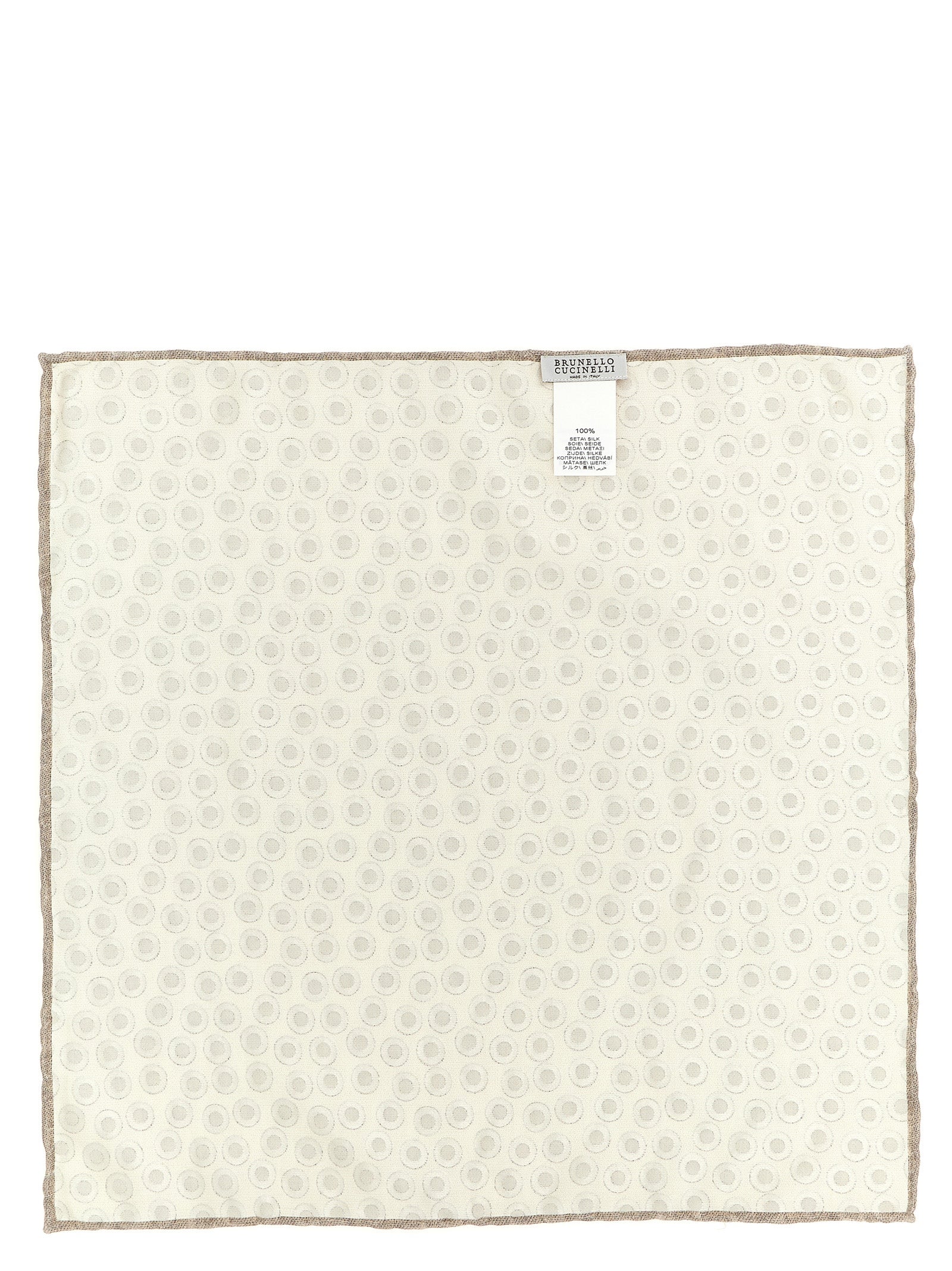 Brunello Cucinelli Beige Silk Foulard Brunello Cucinelli