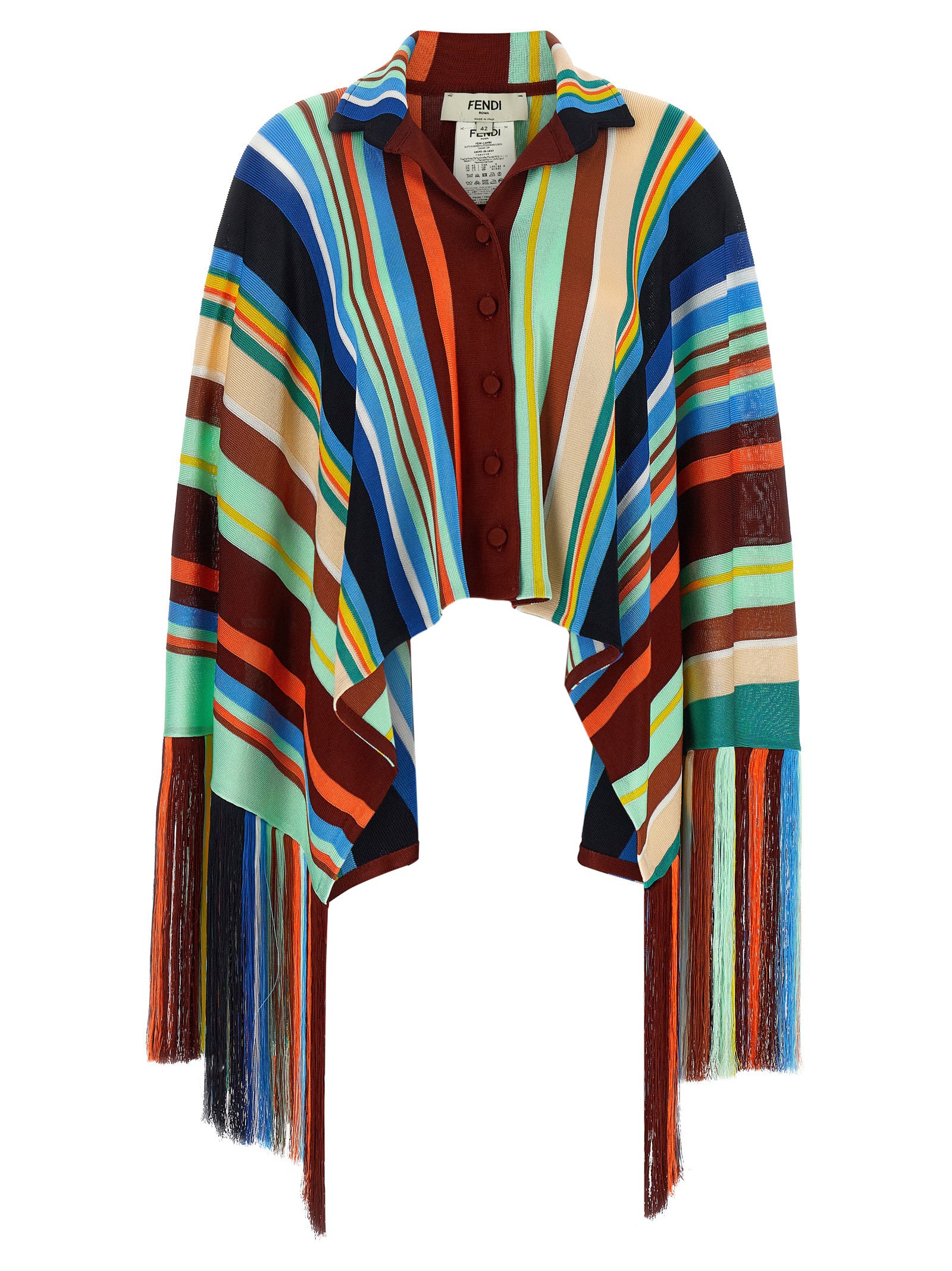 Fendi Multicolor Viscose Coat Fendi