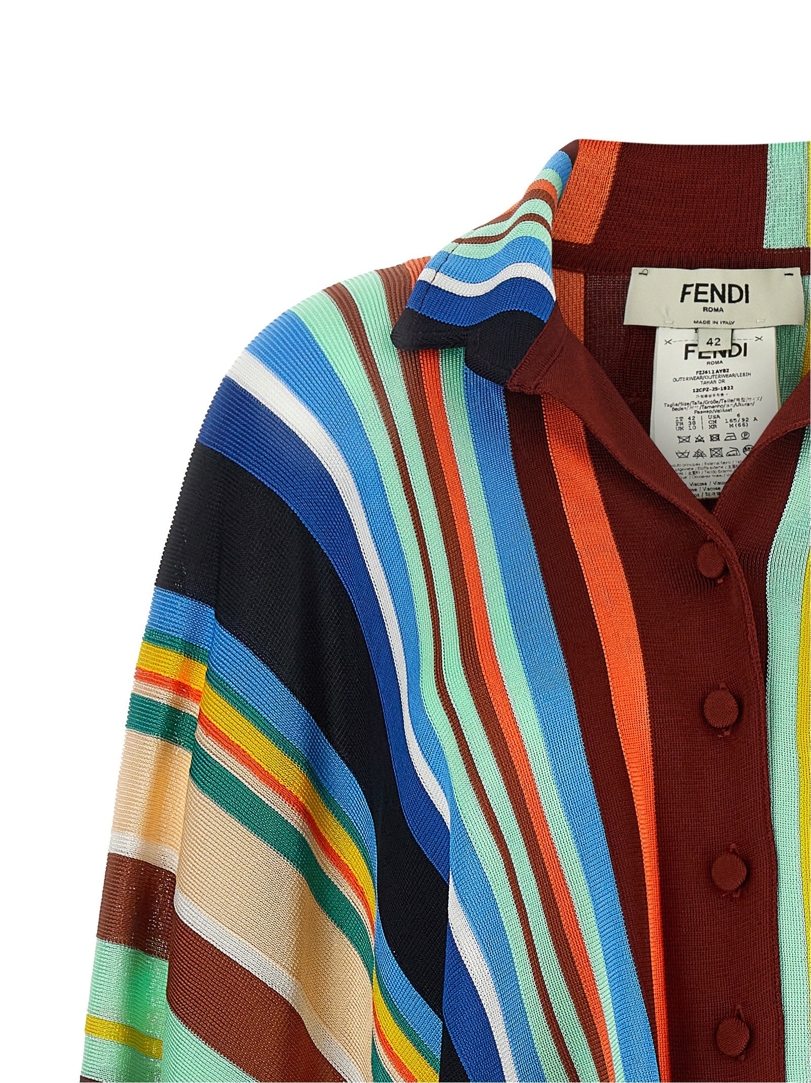 Fendi Multicolor Viscose Coat Fendi