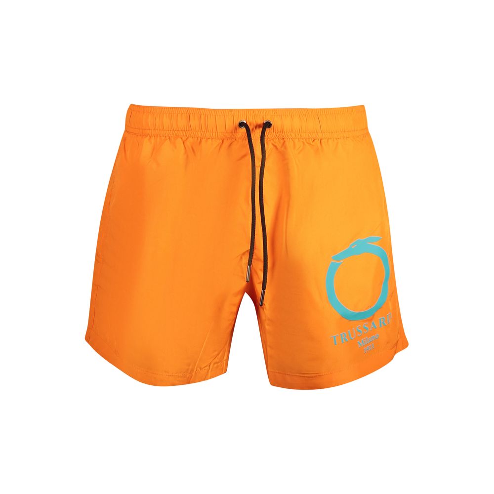 Trussardi Orange Polyester Swim Shorts Trussardi