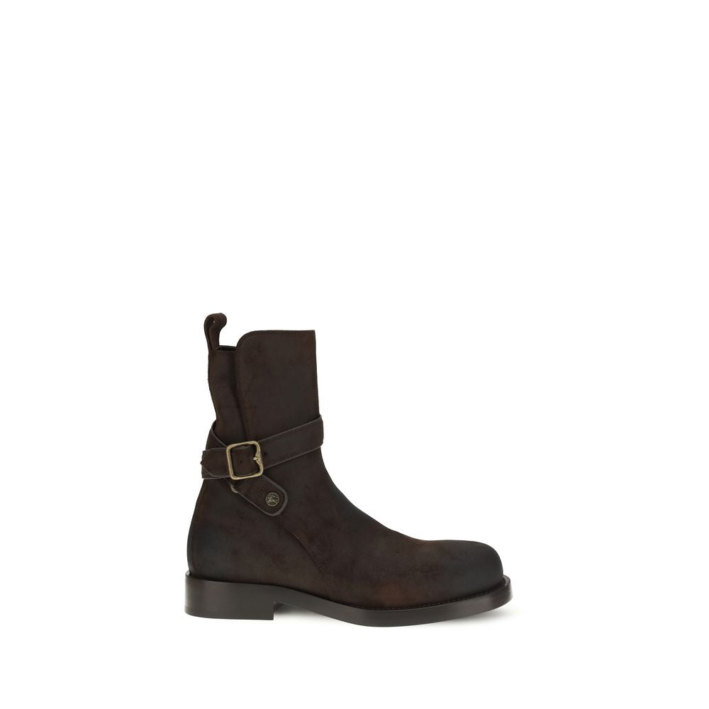 Burberry Brown Calf Leather Bos Taurus Lace-Up Boots Burberry