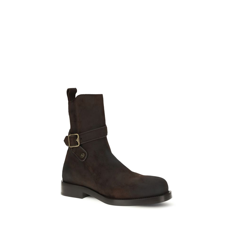 Burberry Brown Calf Leather Bos Taurus Lace-Up Boots Burberry