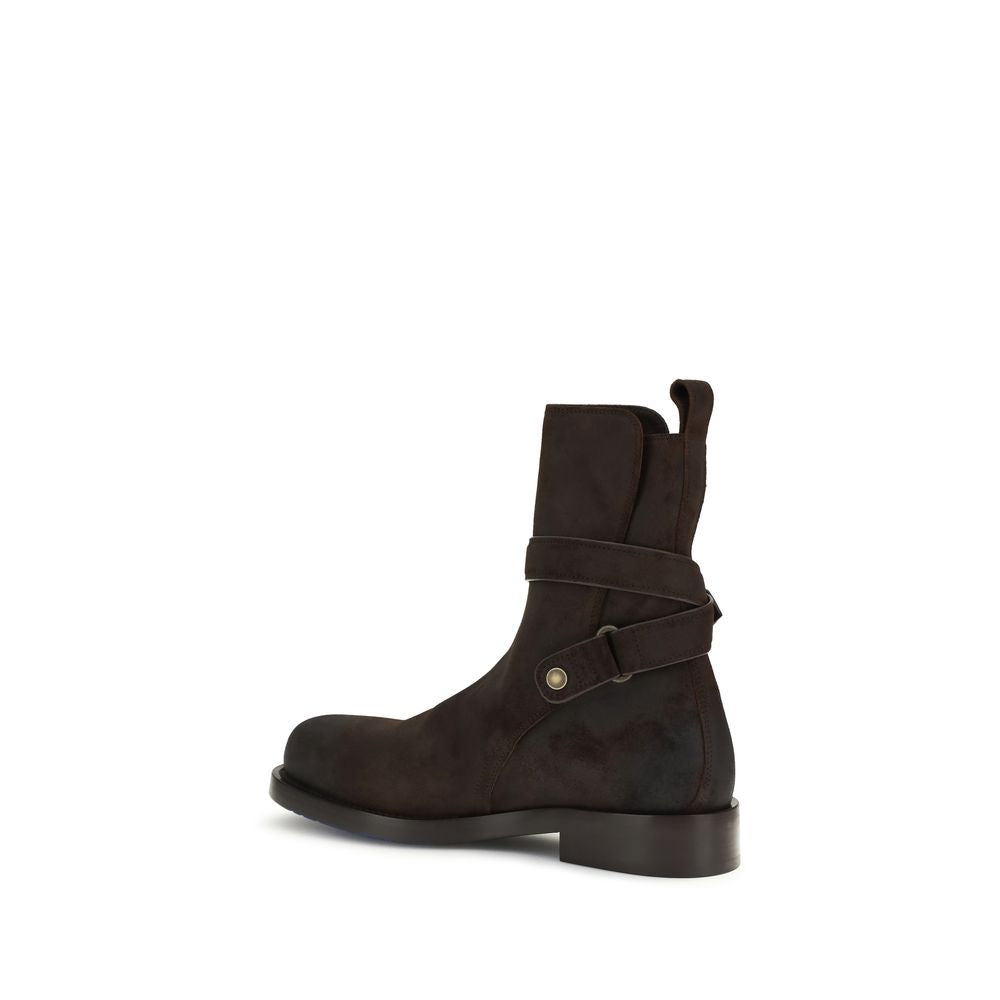 Burberry Brown Calf Leather Bos Taurus Lace-Up Boots Burberry