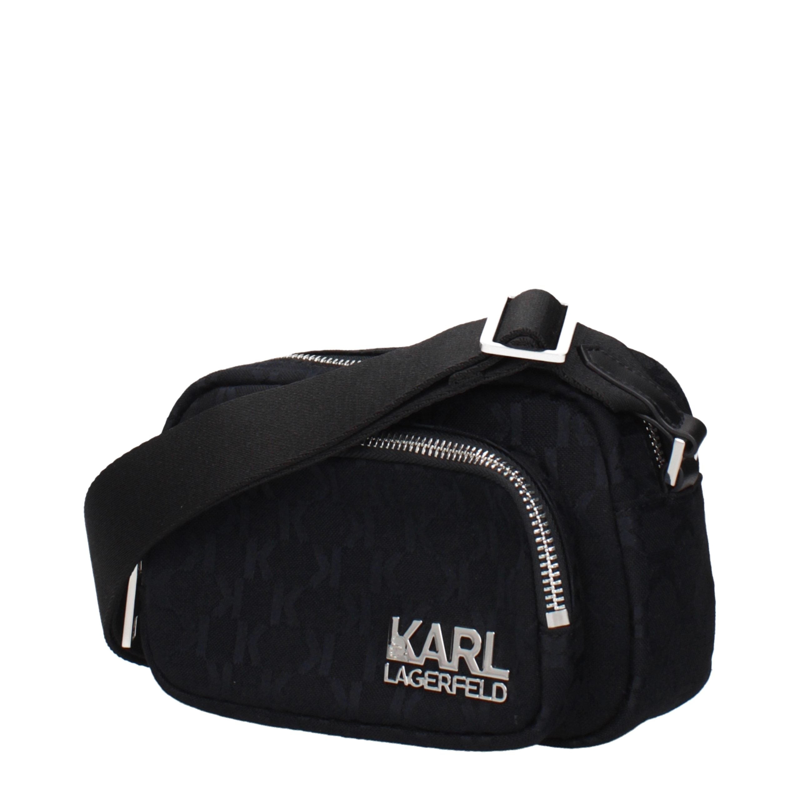 Karl Lagerfeld Black Fabric Crossbody Bag Karl Lagerfeld