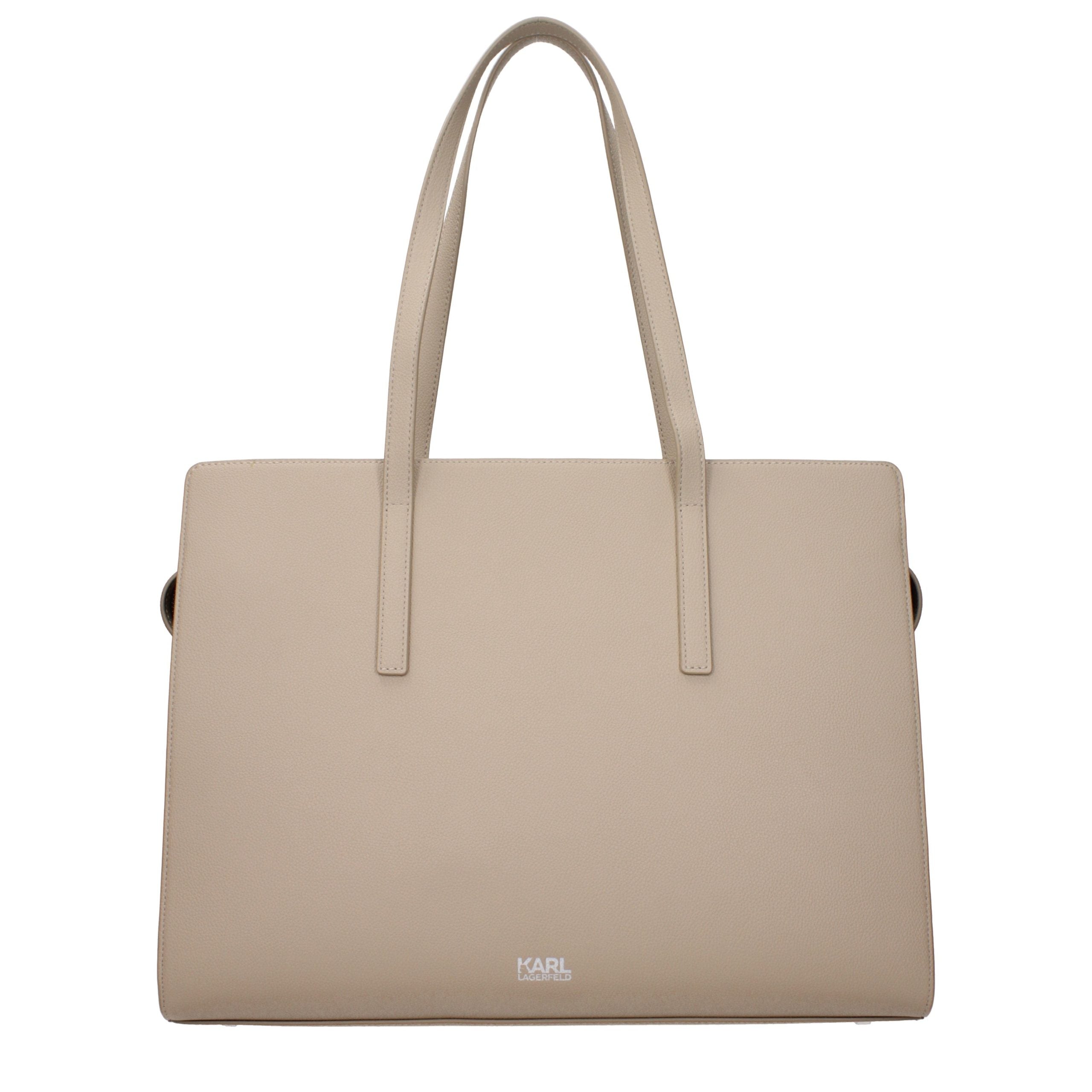 Karl Lagerfeld Beige Leather Shoulder Bag Karl Lagerfeld