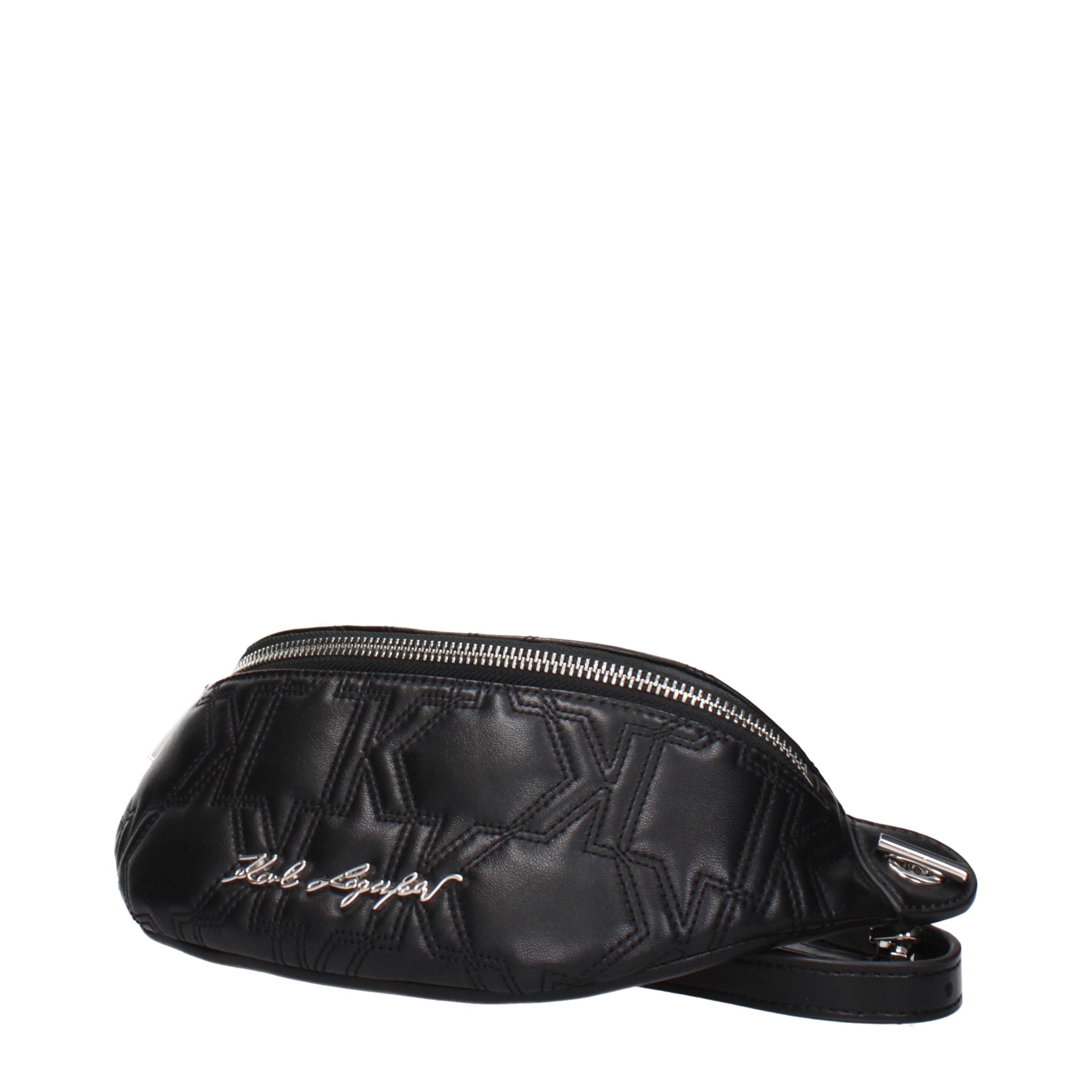 Karl Lagerfeld Black Leather Backpack Karl Lagerfeld