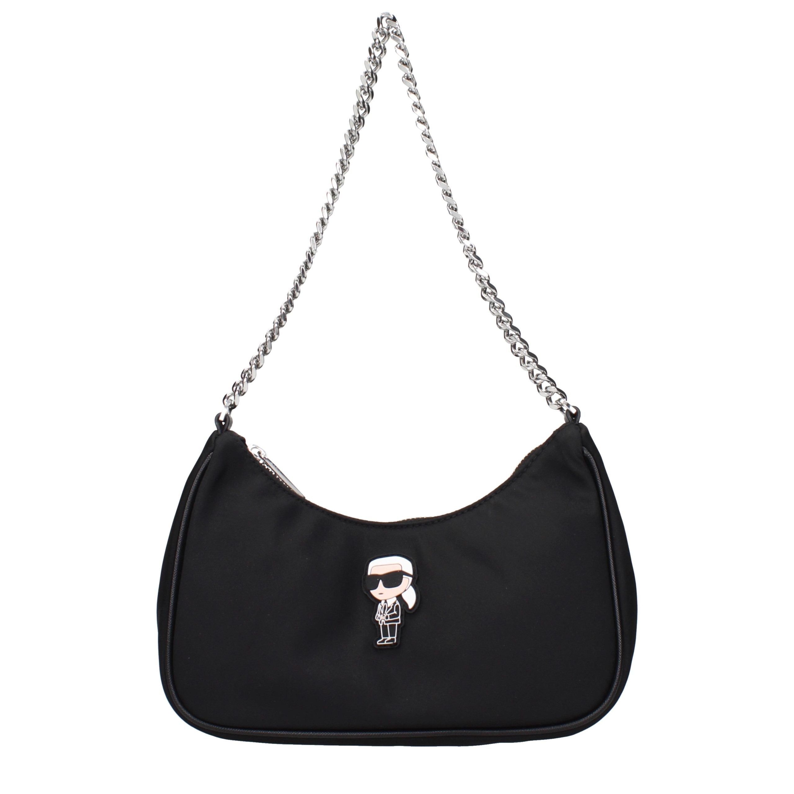 Karl Lagerfeld Black Fabric Shoulder Bag Karl Lagerfeld