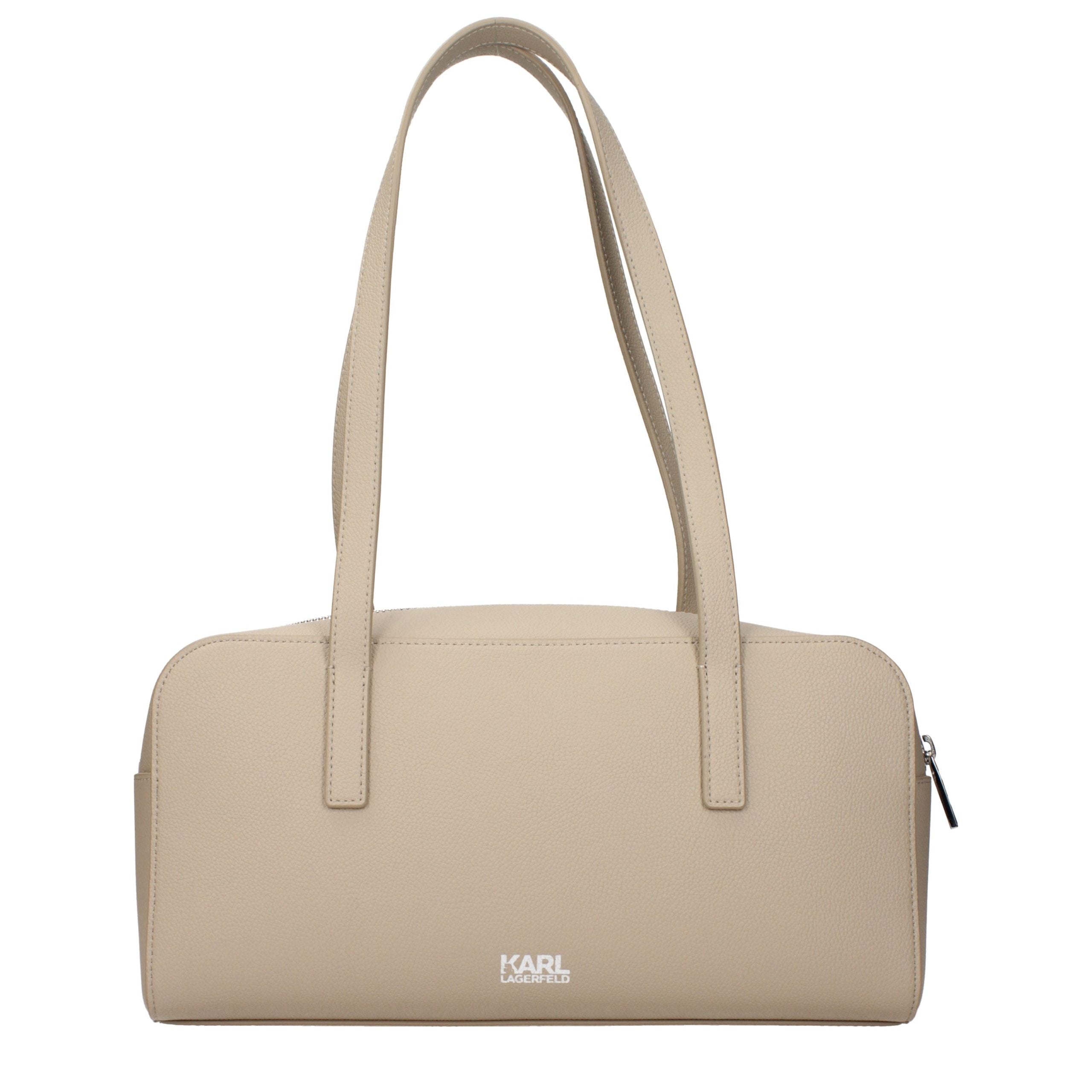 Karl Lagerfeld Beige Leather Shoulder Bag Karl Lagerfeld