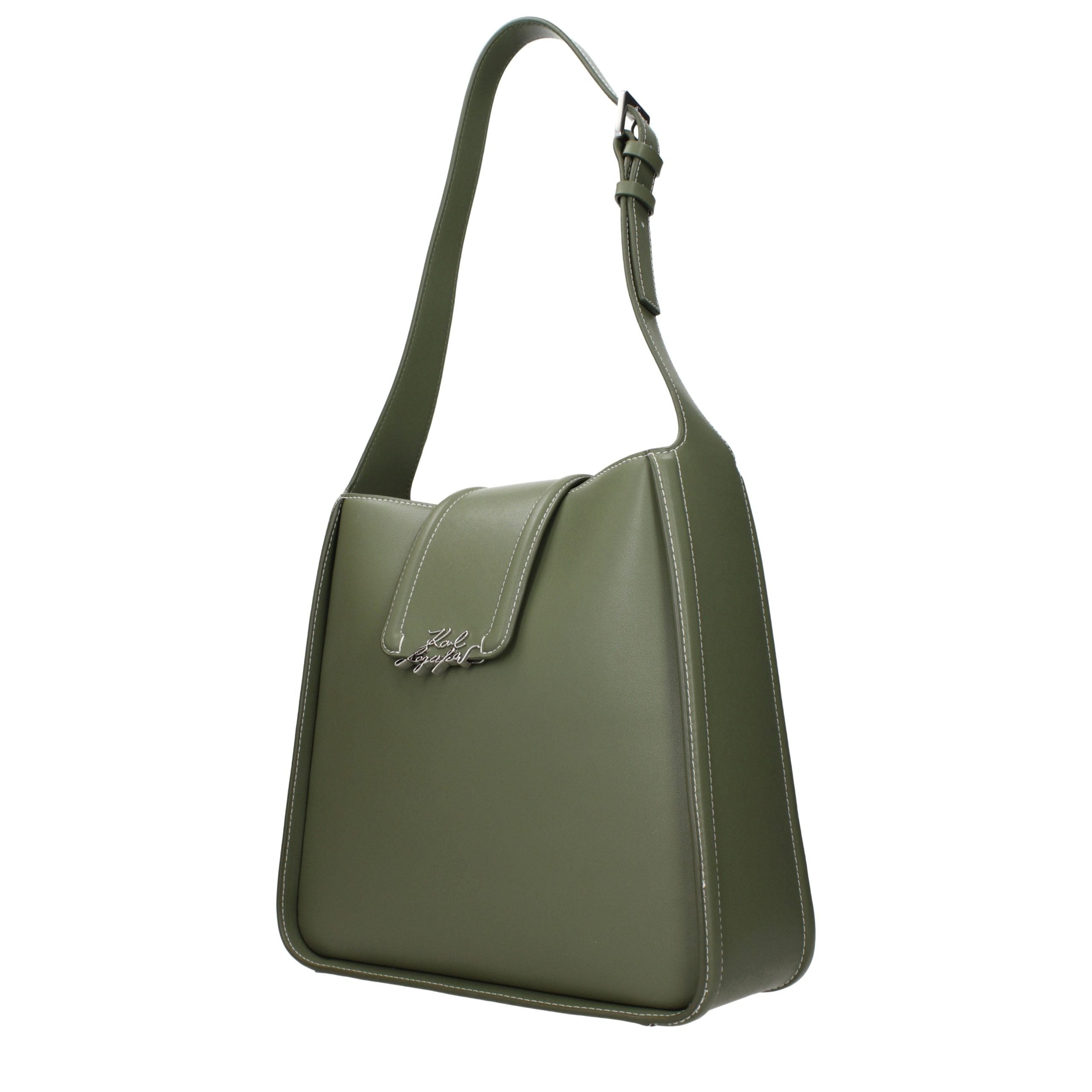 Karl Lagerfeld Green Leather Shoulder Bag Karl Lagerfeld
