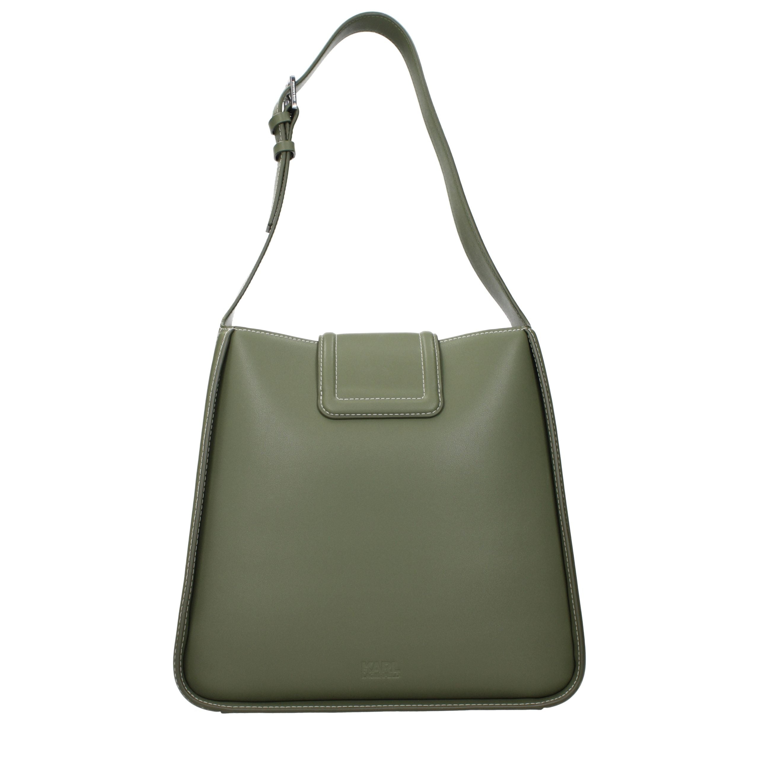 Karl Lagerfeld Green Leather Shoulder Bag Karl Lagerfeld