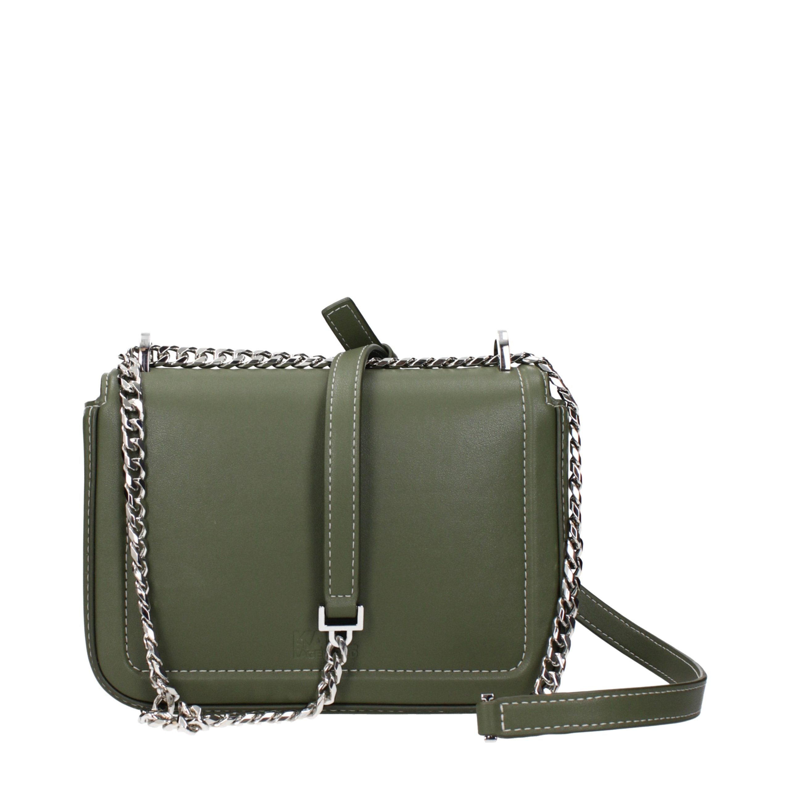 Karl Lagerfeld Green Leather Crossbody Bag Karl Lagerfeld