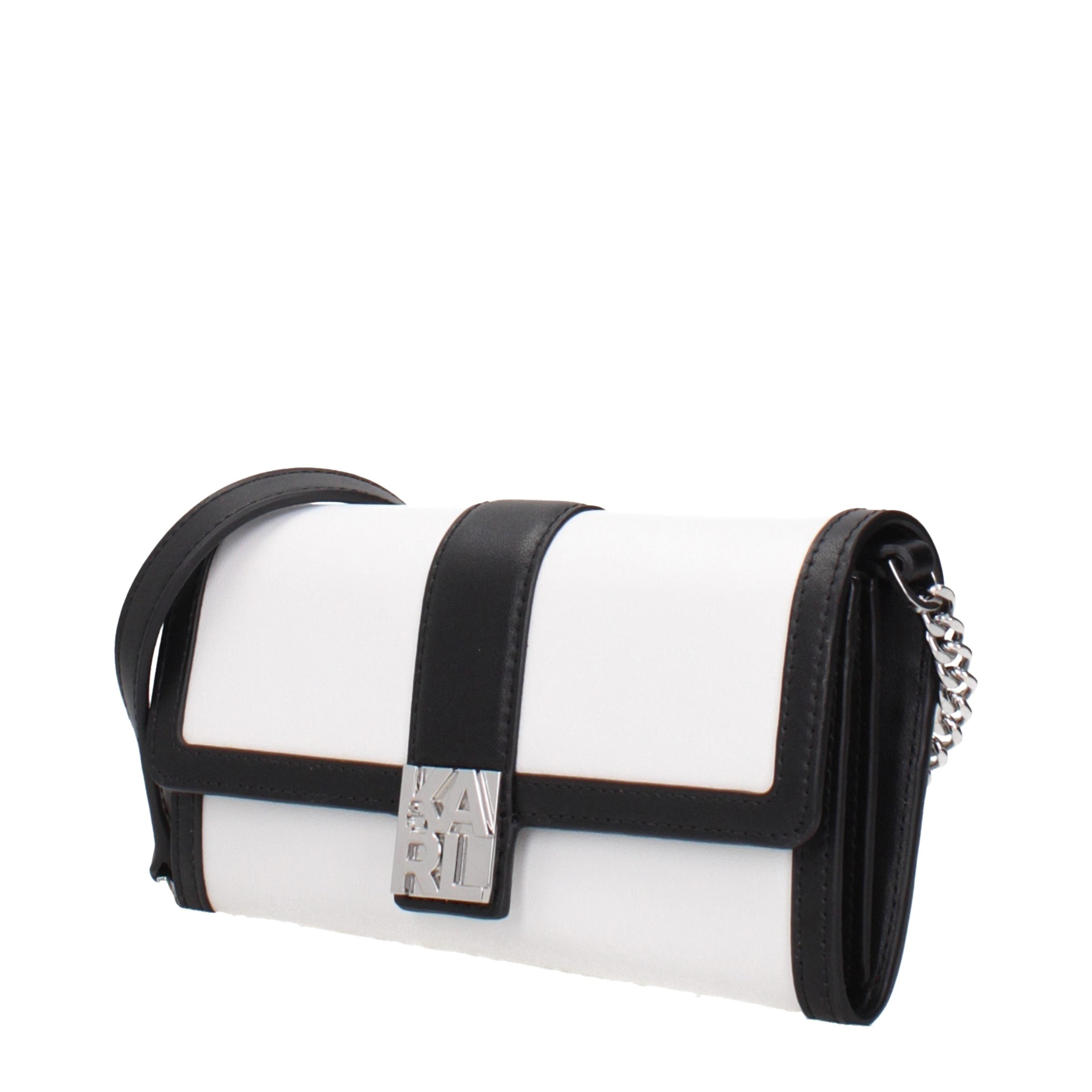 Karl Lagerfeld White Leather Clutch Bag Karl Lagerfeld
