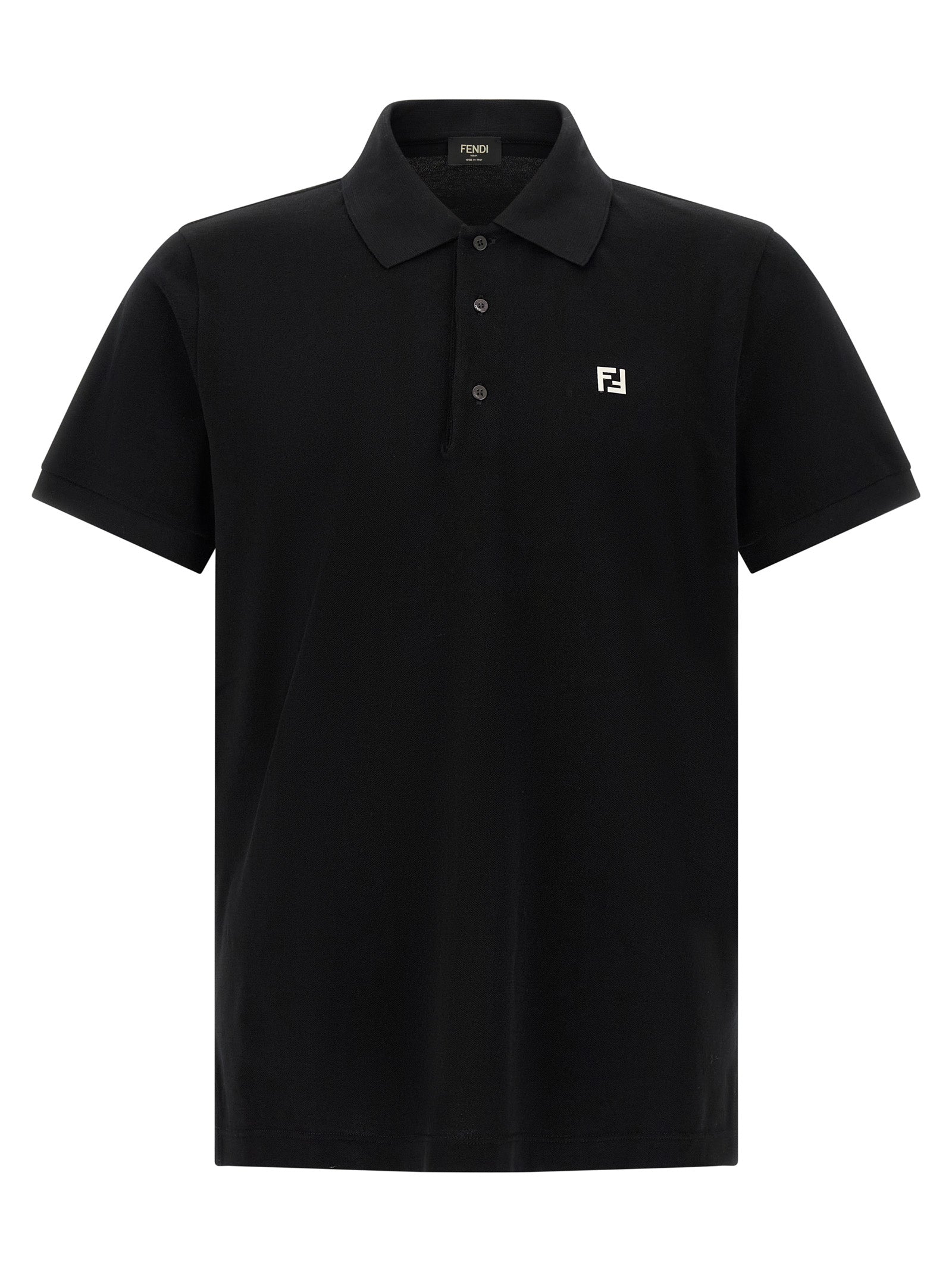 Fendi Black Cotton Polo Shirt Fendi