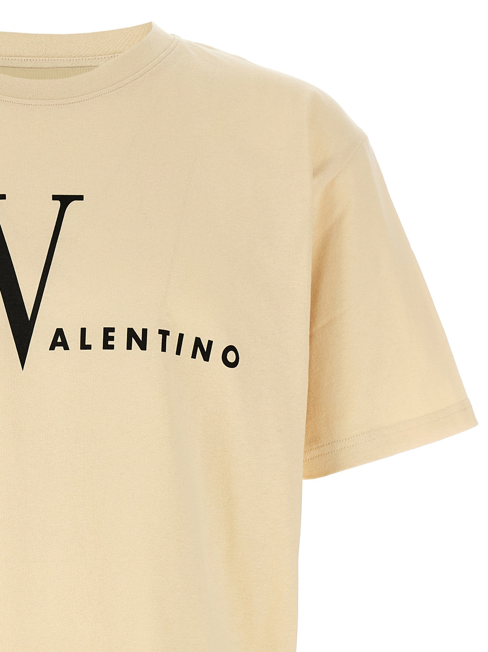 Valentino Garavani Beige Cotton T-Shirt Valentino Garavani