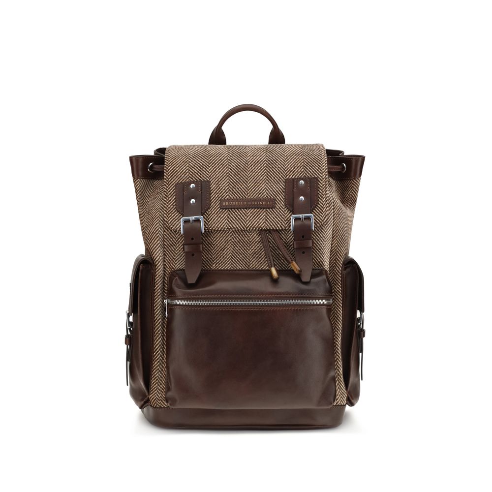 Brunello Cucinelli Brown Polyamide Backpack Brunello Cucinelli