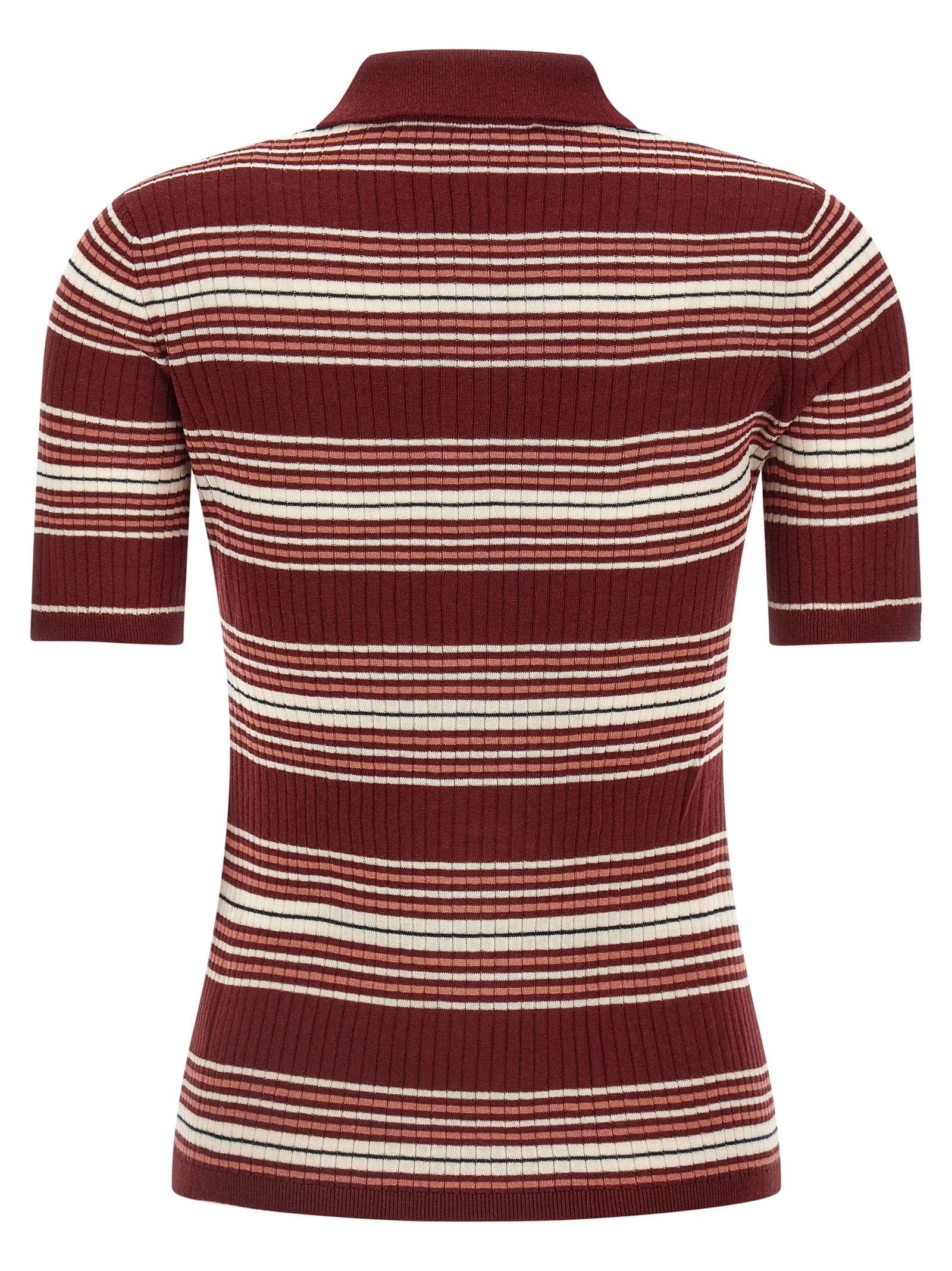 Max Mara Bordeaux Silk Polo Shirt Max Mara