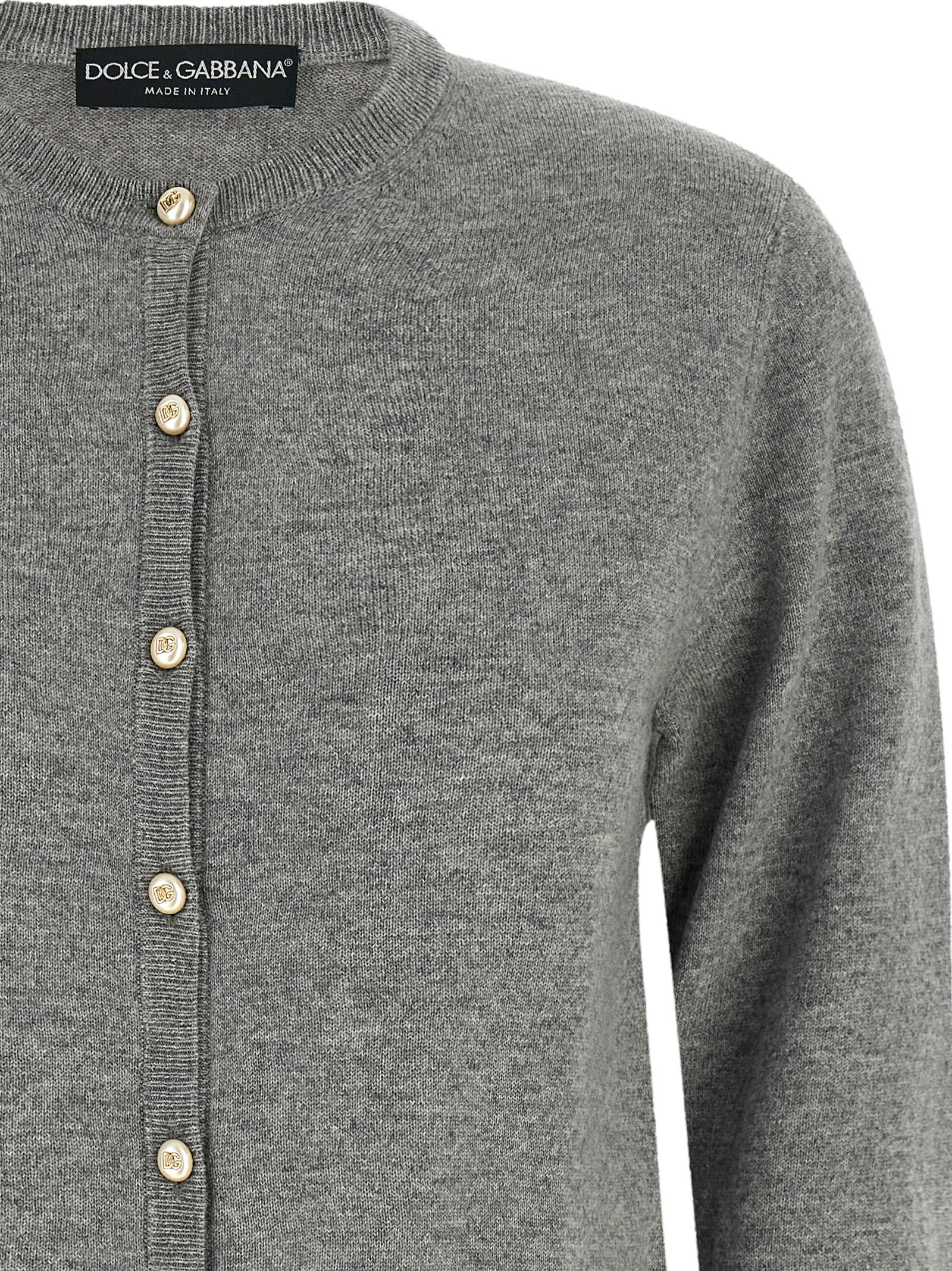 Dolce & Gabbana Gray Cashmere Cardigan Dolce & Gabbana