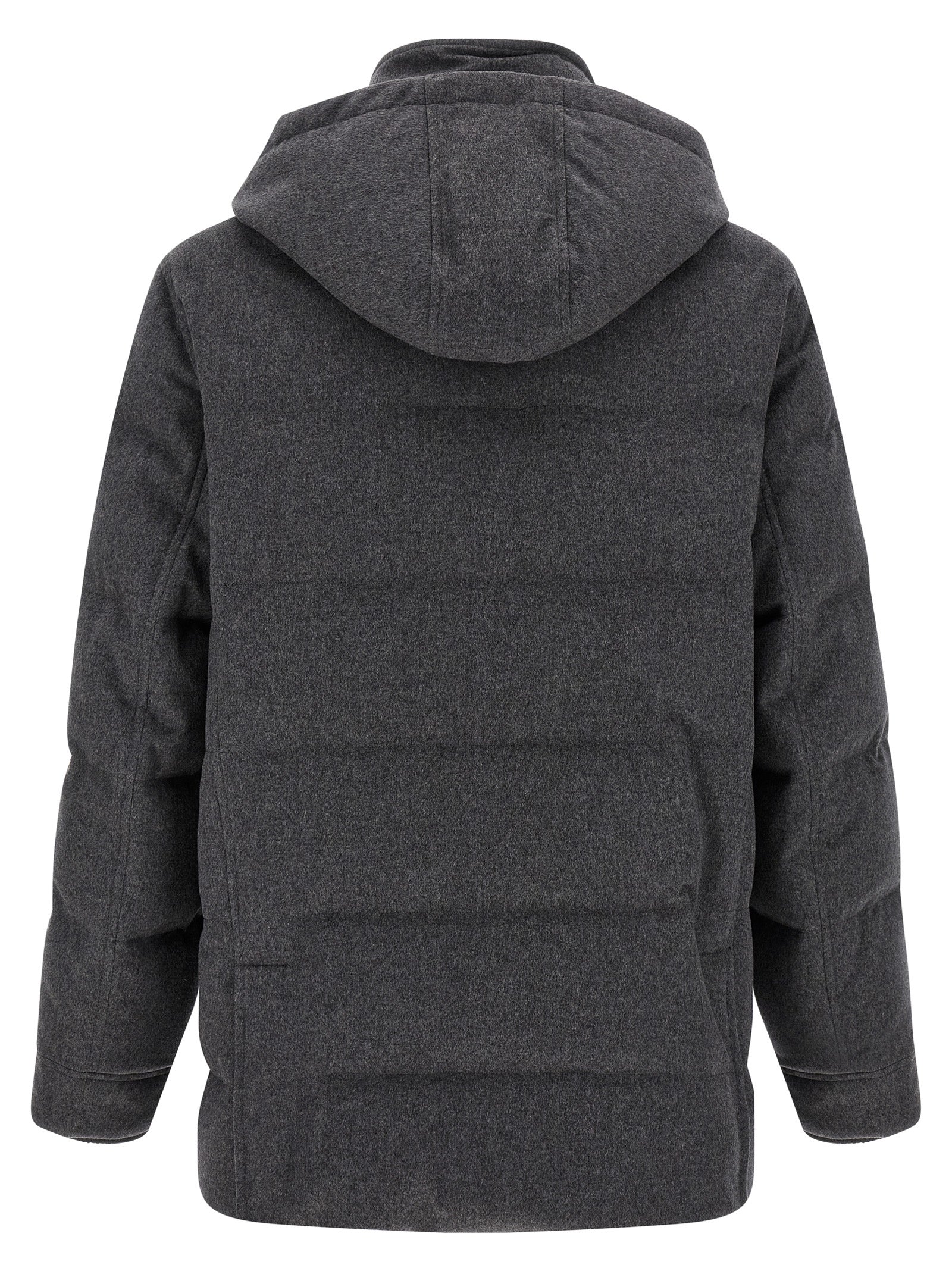 Brunello Cucinelli Gray Wool Parka Brunello Cucinelli