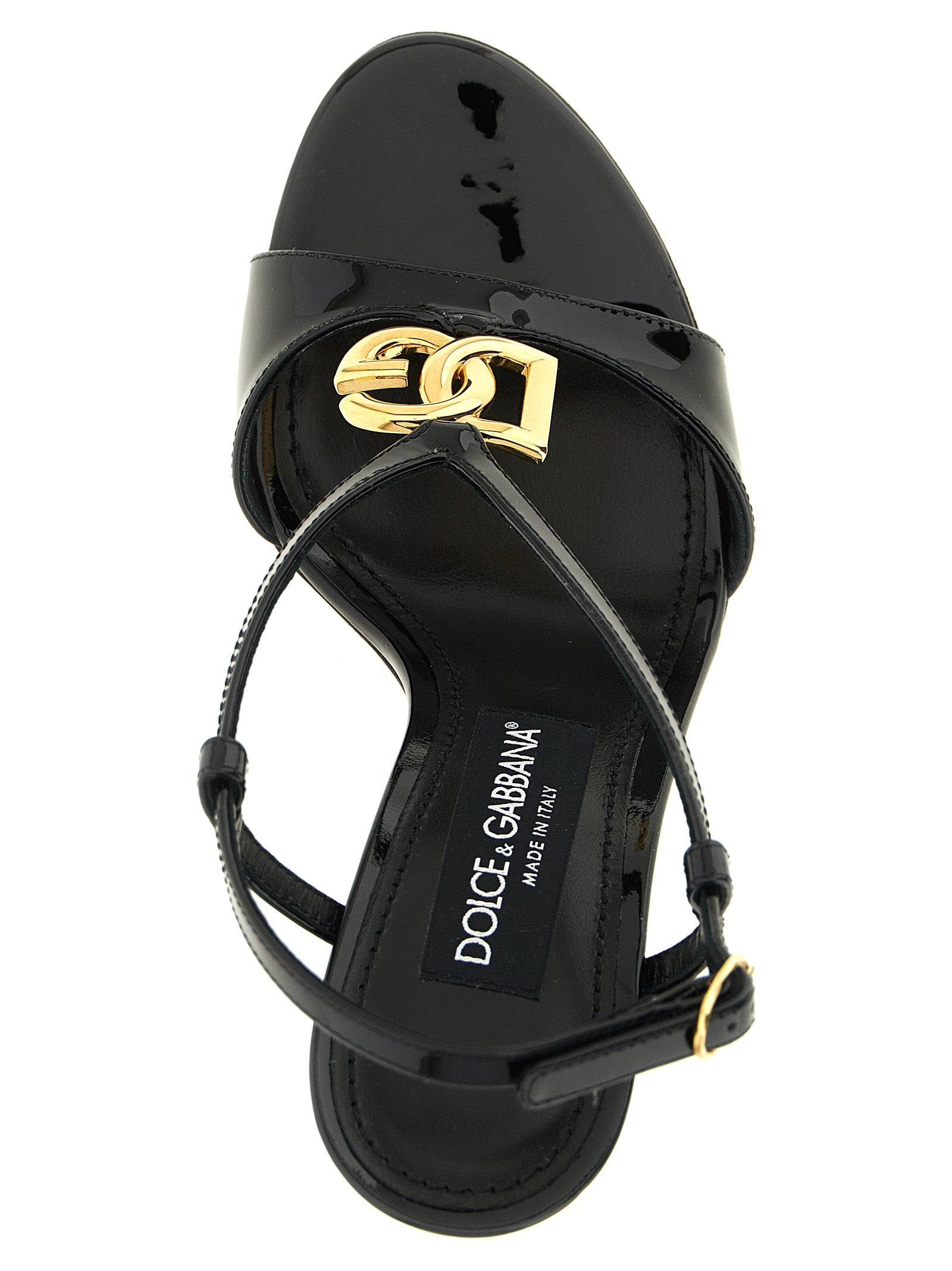 Dolce & Gabbana Black Calfskin Stiletto Heel Sandals Dolce & Gabbana