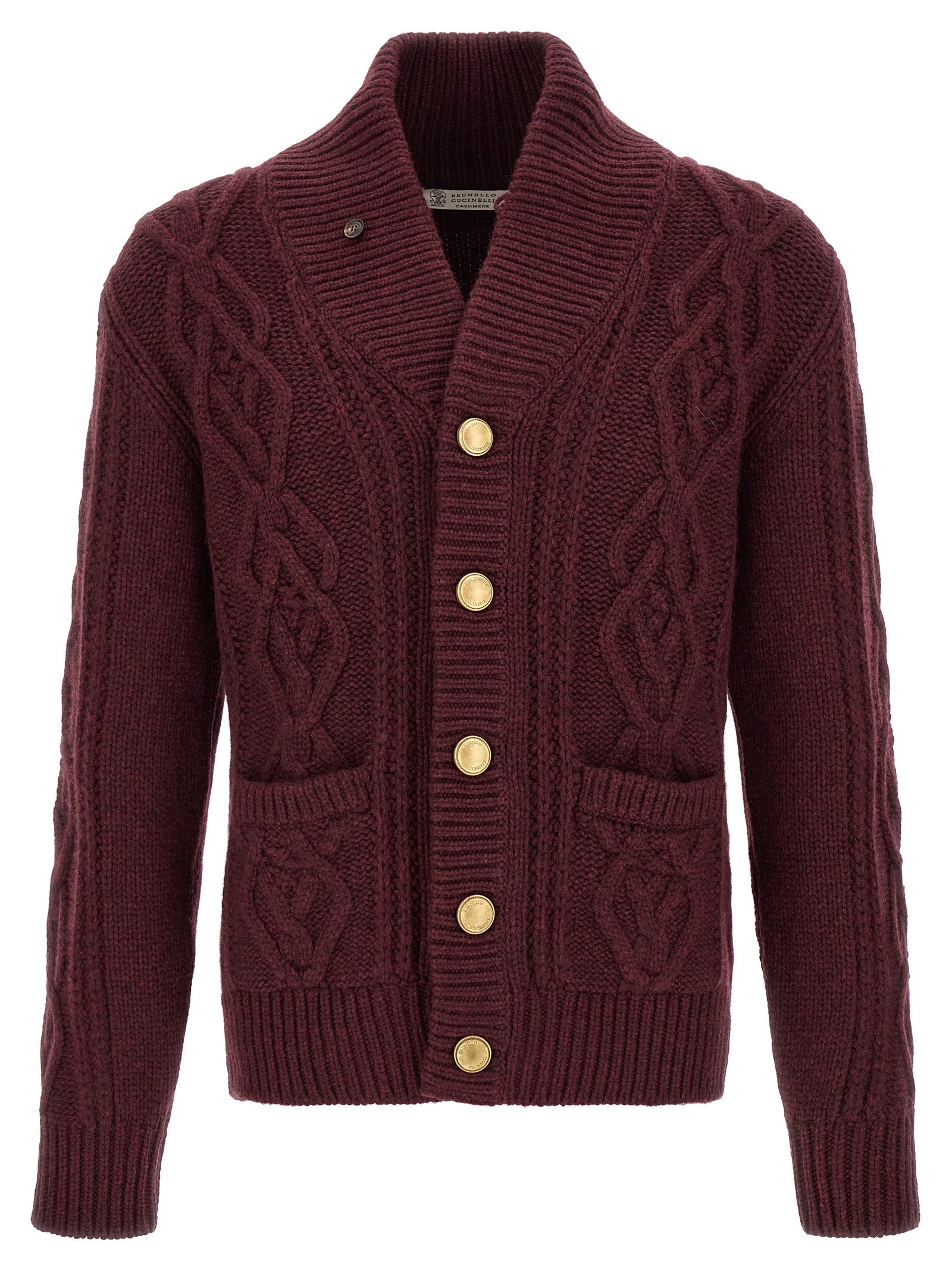 Brunello Cucinelli Bordeaux Cashmere Cardigan Brunello Cucinelli