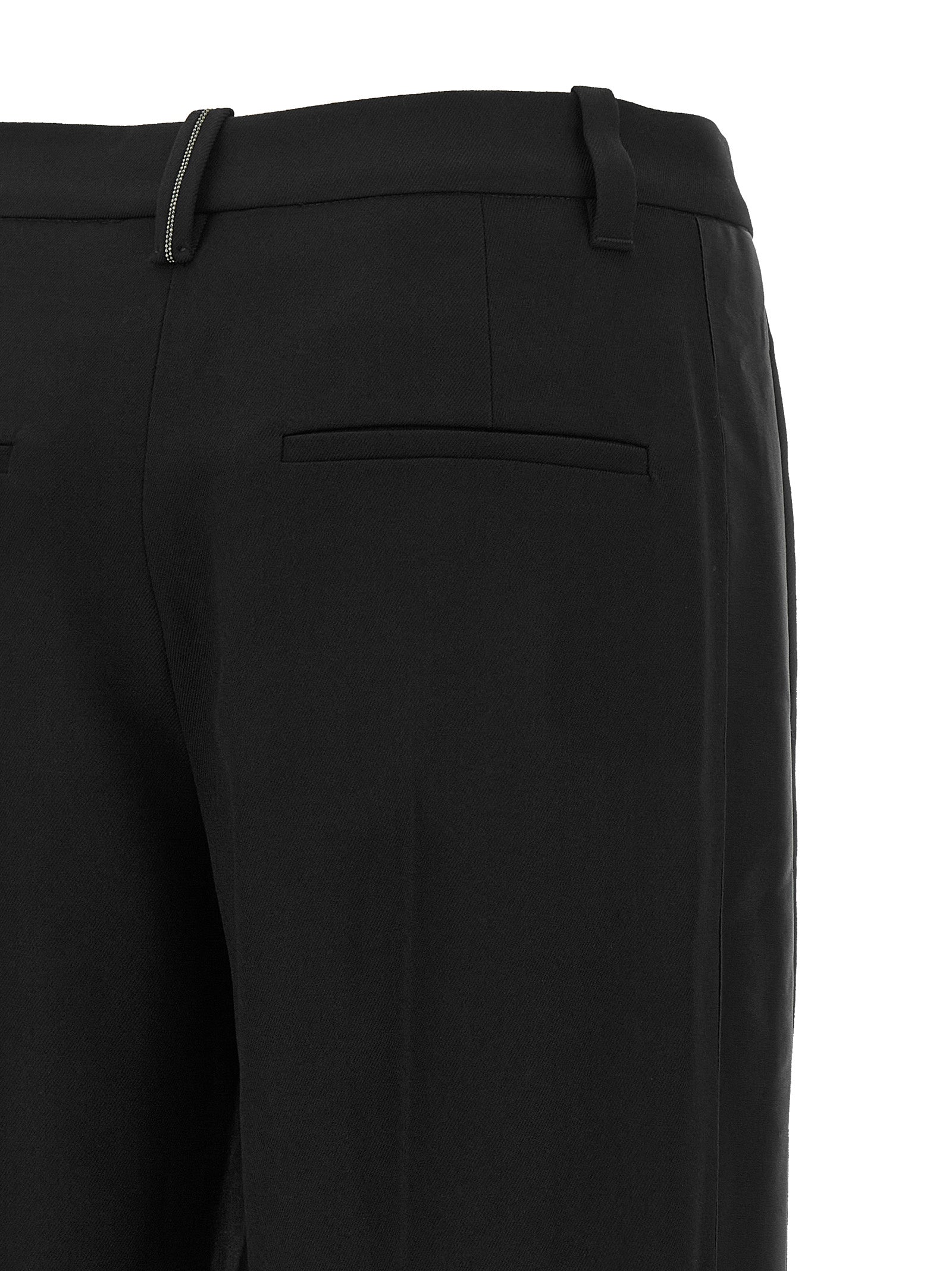 Brunello Cucinelli Black Virgin Wool Casual Pants Brunello Cucinelli