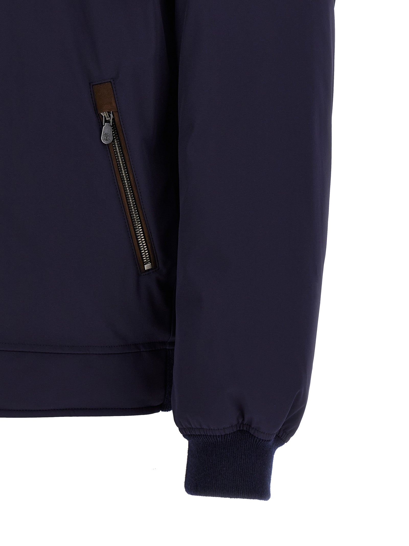 Brunello Cucinelli Blue Polyamide Full-Length Jacket Brunello Cucinelli